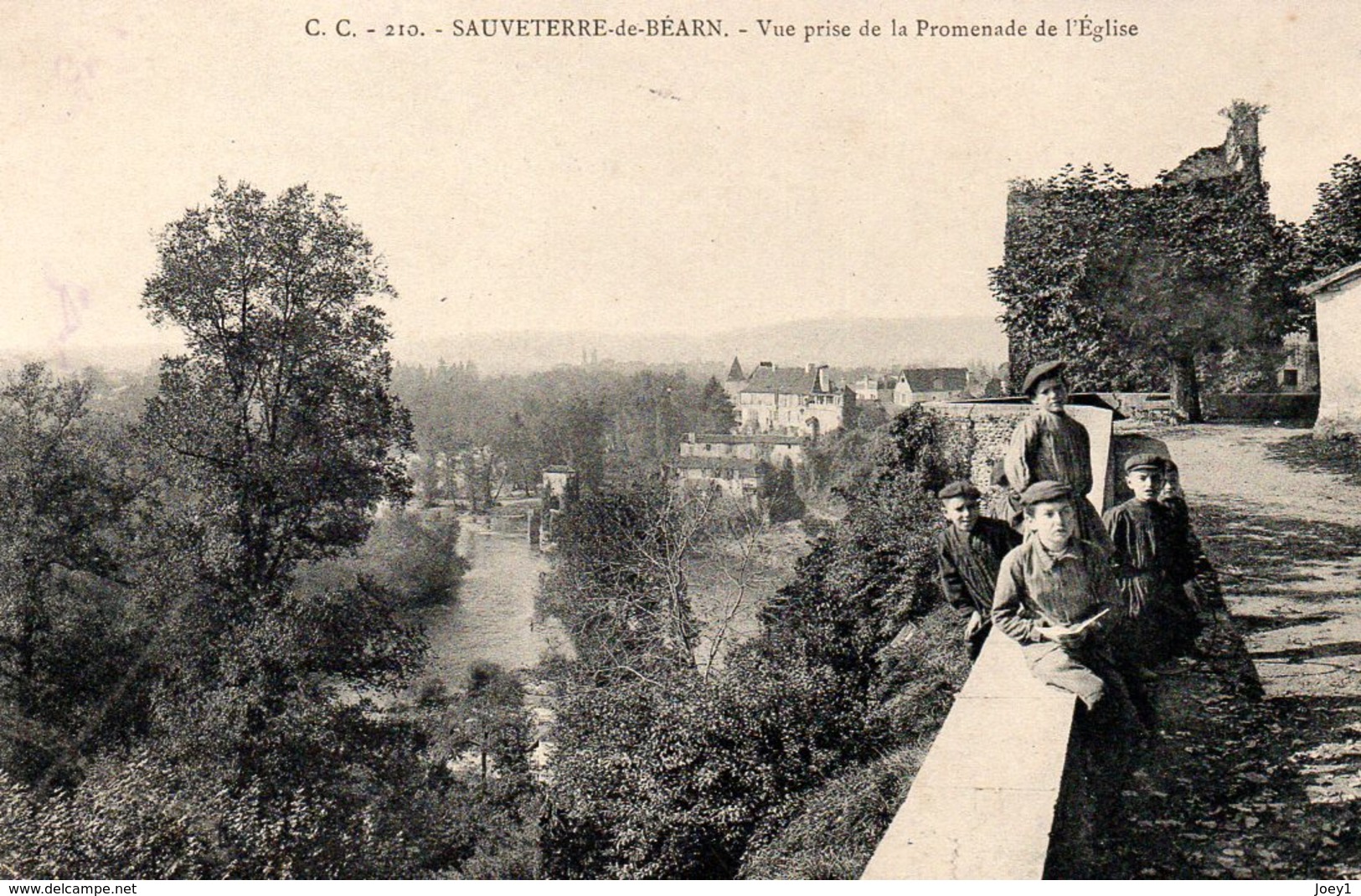 Cpa Sauveterre De Béarn Vue Prise De La Promenade De L'église - Sauveterre De Bearn