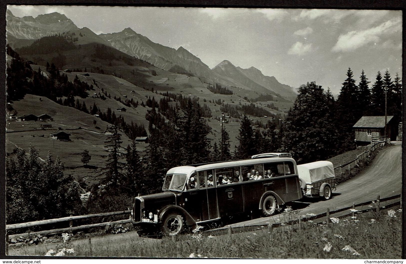 Carte Photo - Autocar / Post Auto Frutigen - Adelboden - Niesenkette - Suisse - 2 Scans - Autobús & Autocar