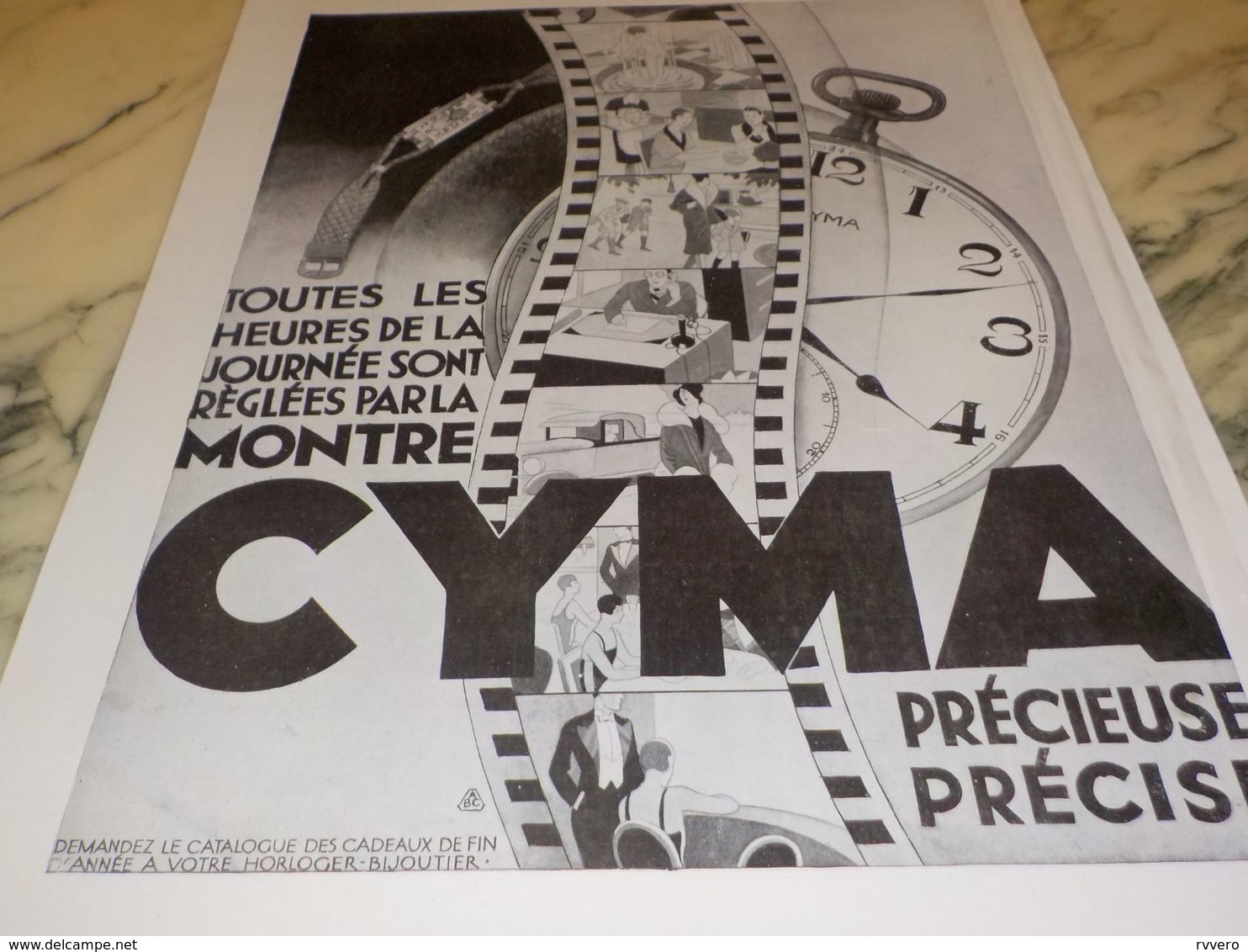 ANCIENNE  PUBLICITE PRECIEUSE PRECISE MONTRE  CYMA  1928 - Sonstige & Ohne Zuordnung