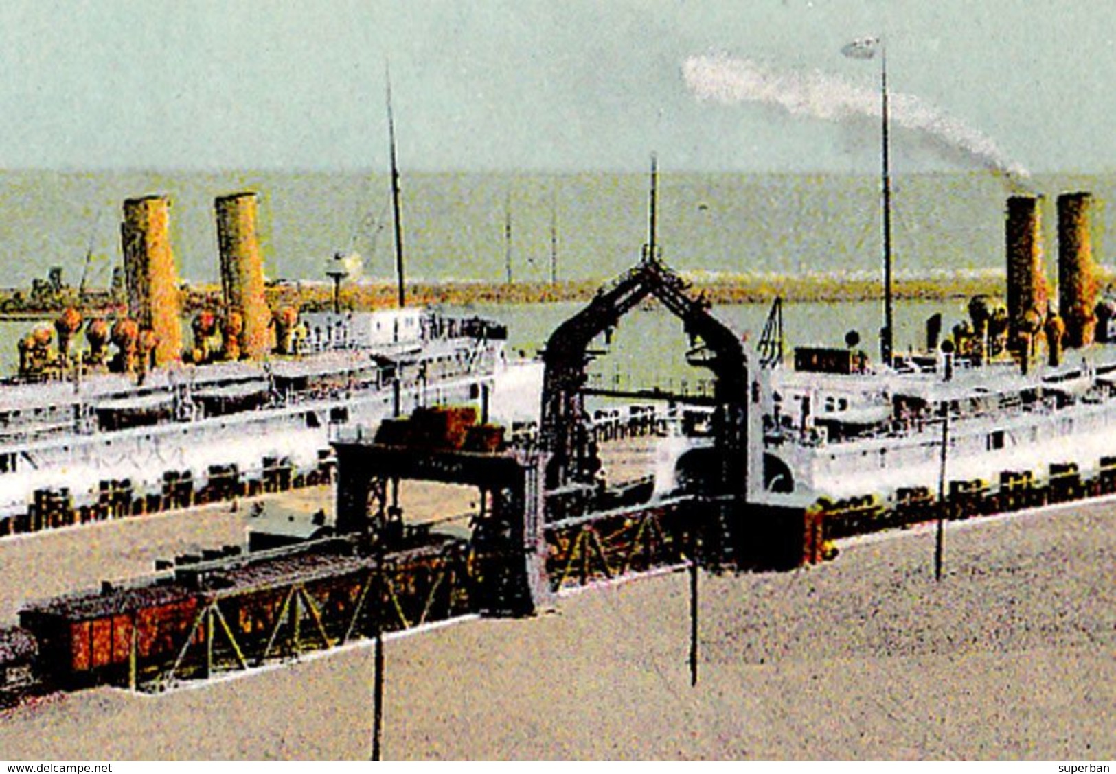 SASSNITZ A. RÜGEN ISLAND : FÄHRSCHIFF ANLAGE / EMBARCADÈRE Du TRAIN / BOATING TRAIN On FERRYBOAT ~ 1905 (ae988) - Sassnitz