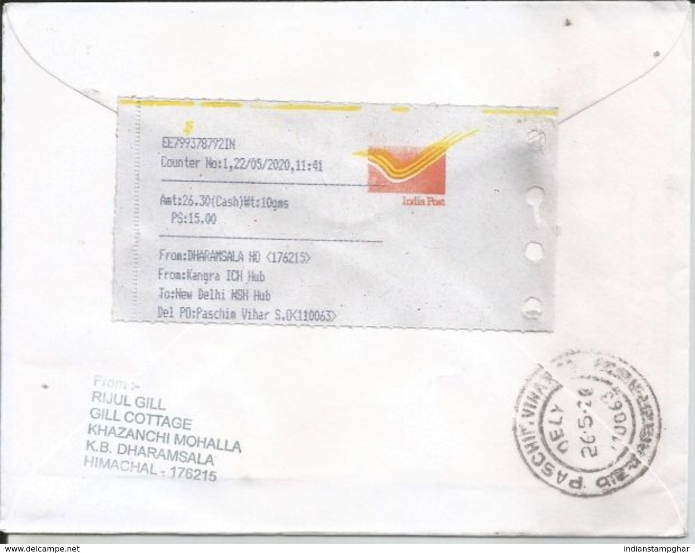 Message On Novel Coronavirus In Hindi,Used Philatelic Cover,With Delivery Postmark,Covid - Maladies