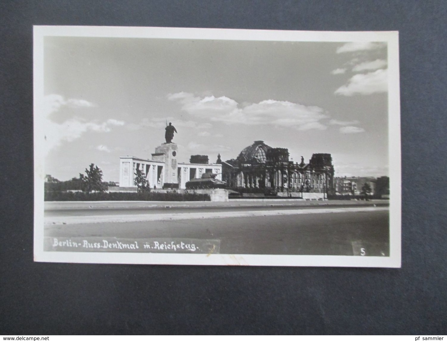 Berlin Ende 1940er / Anfang 50er Jahre Echtfoto AK Verlag Rudolf Pracht Berlin Zerstörter Reichstag Und Russ. Denkmal - Mitte