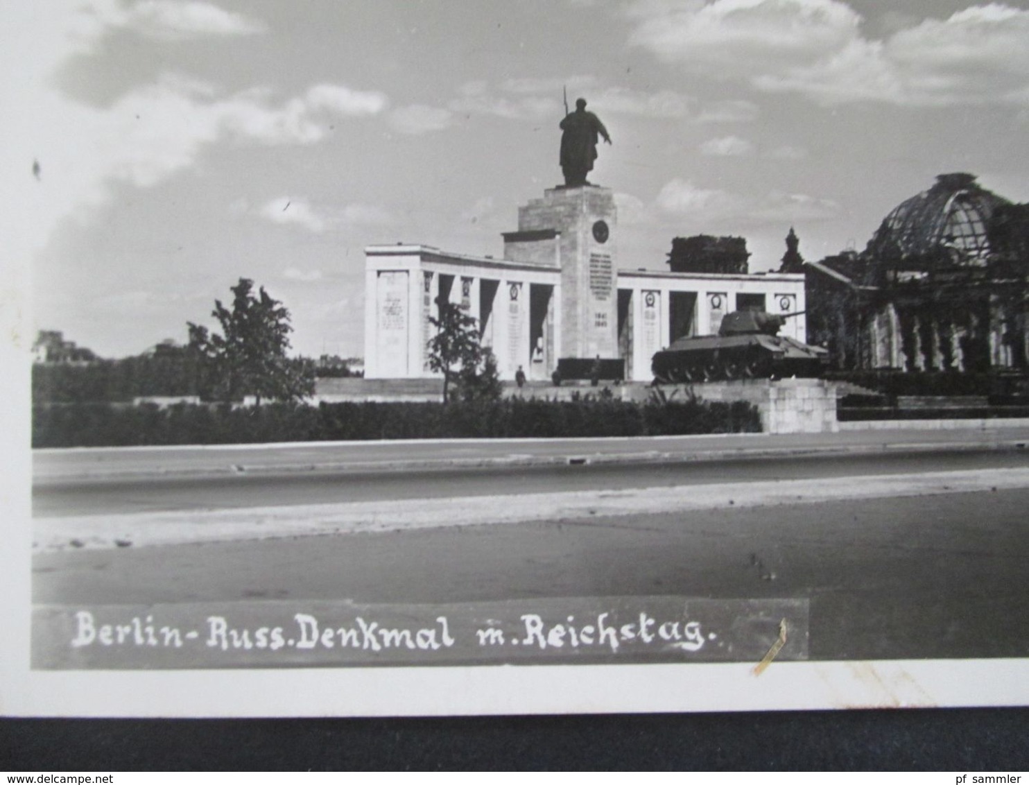 Berlin Ende 1940er / Anfang 50er Jahre Echtfoto AK Verlag Rudolf Pracht Berlin Zerstörter Reichstag Und Russ. Denkmal - Mitte