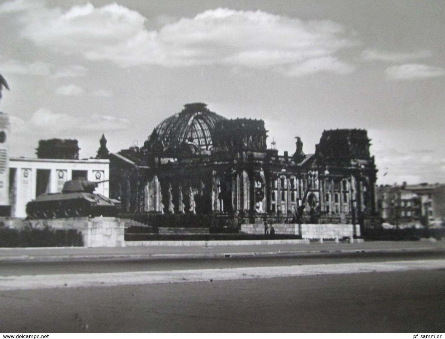 Berlin Ende 1940er / Anfang 50er Jahre Echtfoto AK Verlag Rudolf Pracht Berlin Zerstörter Reichstag Und Russ. Denkmal - Mitte