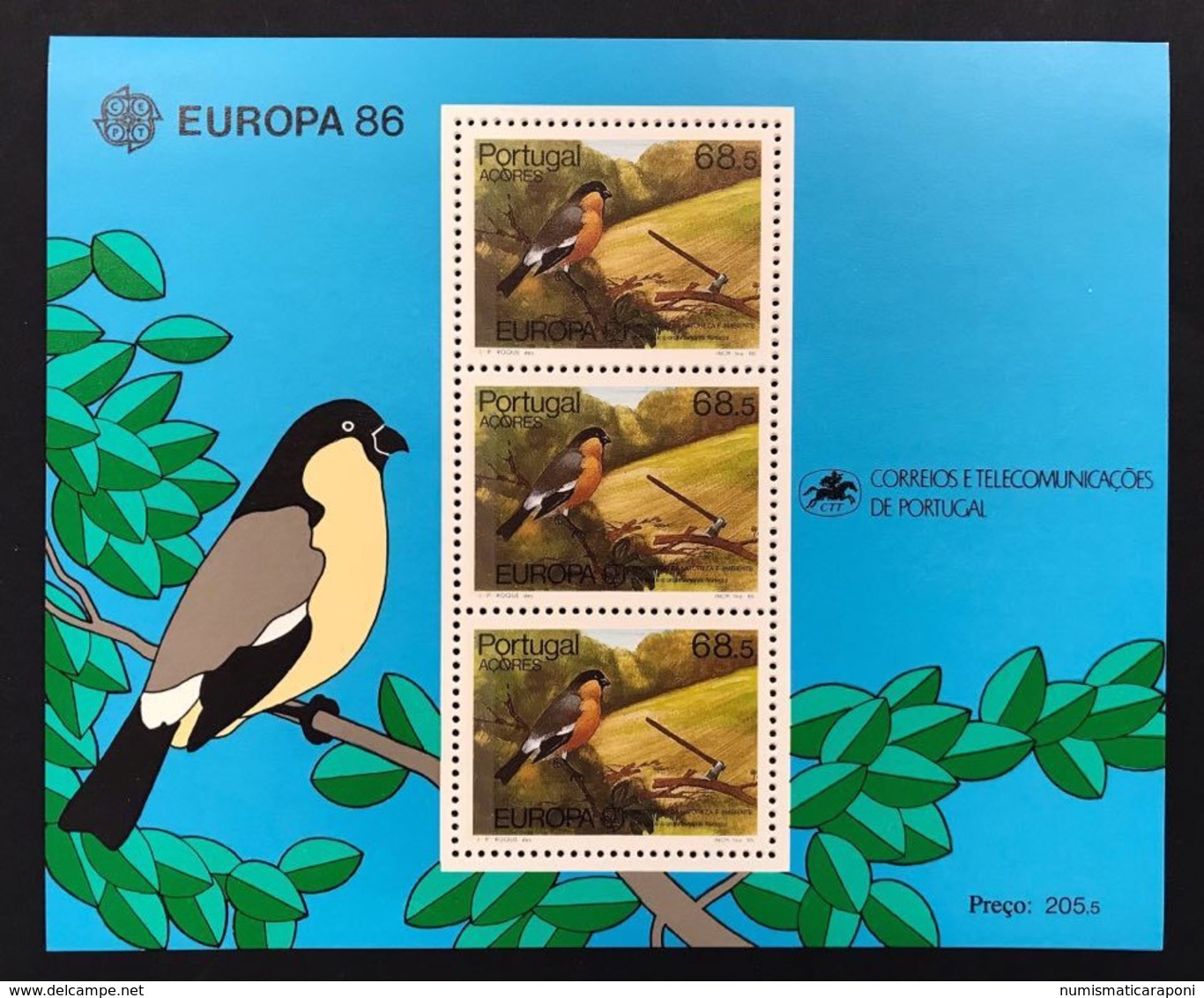 PORTOGALLO AZZORRE ACORES  FOGLIETTO EUROPA CEPT 1986 - Local Post Stamps