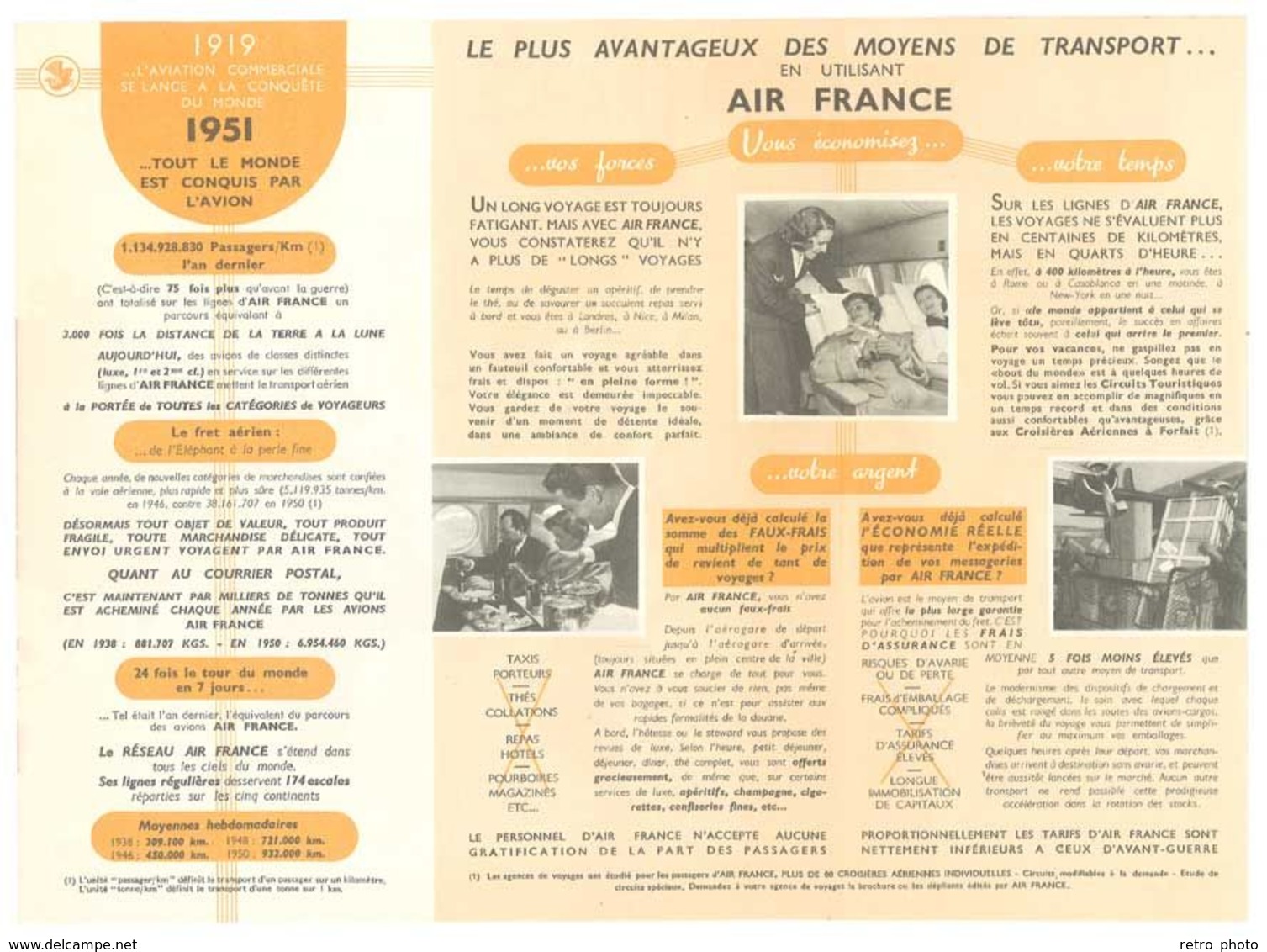 Dépliant Publicitaire Air France  ( Aviation, Avion Constellation ) 1951 - Publicités