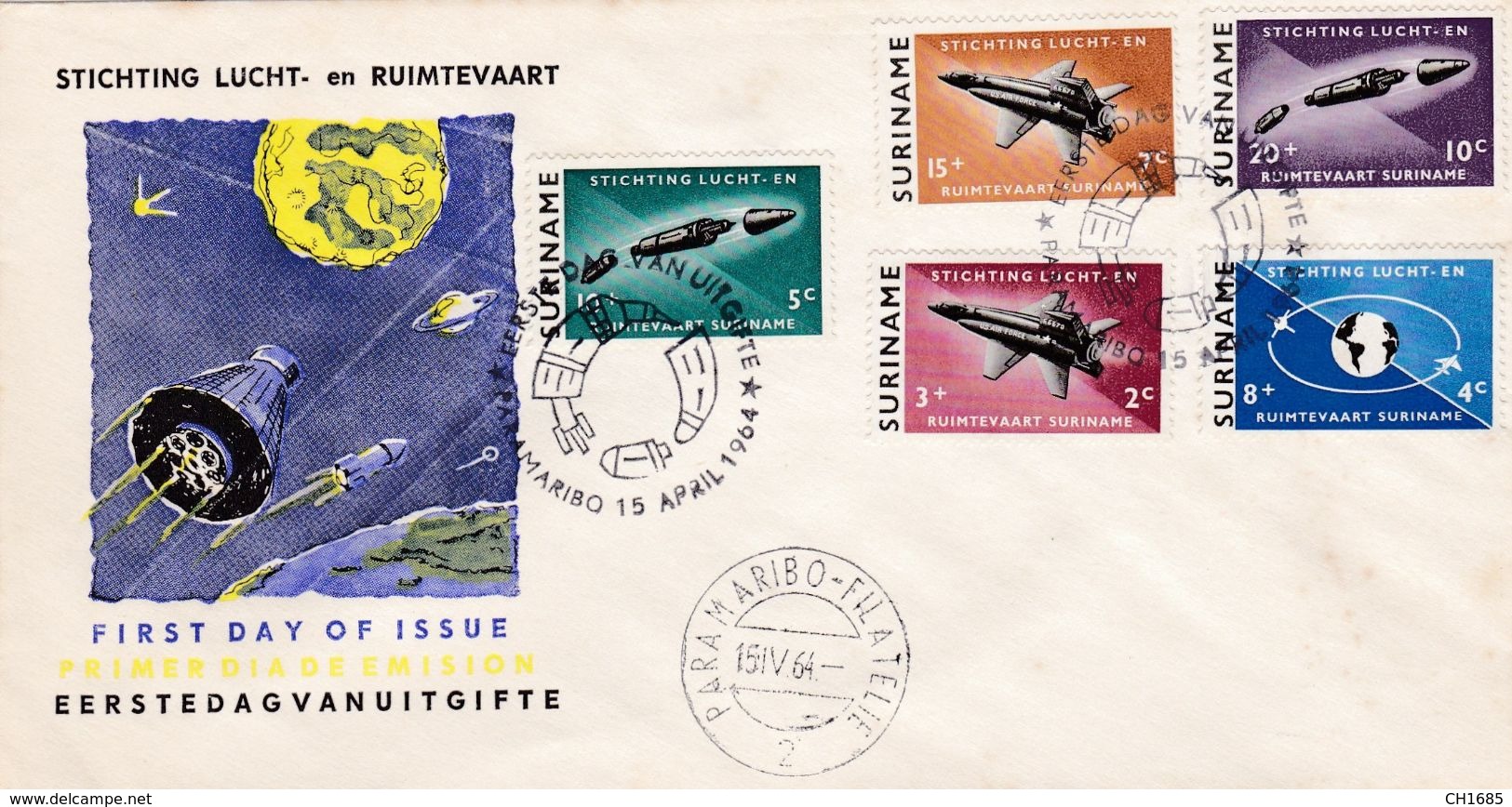 SURINAM : FDC De Paramaribo  De 1964 Espace Avions - Sud America