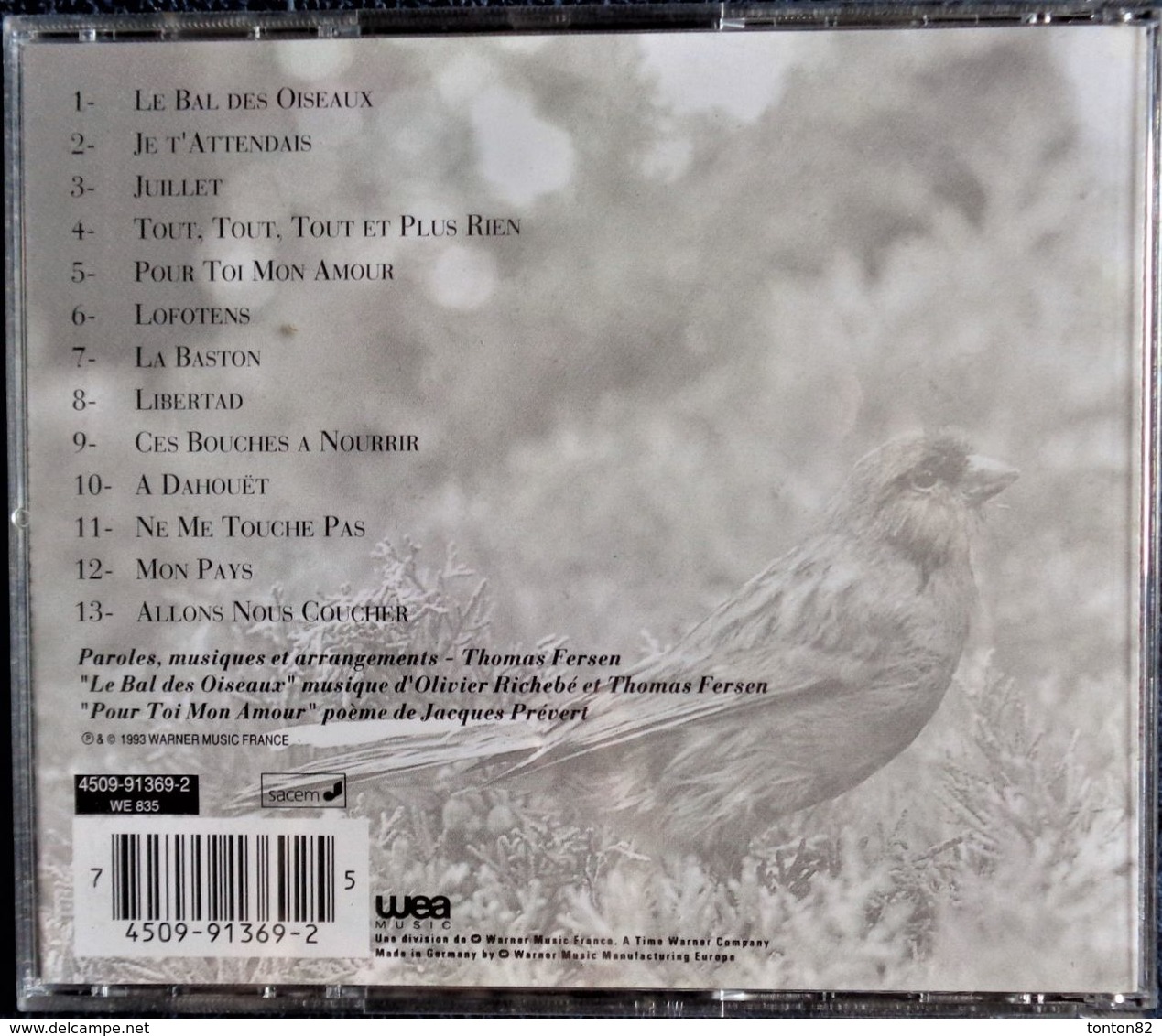 Thomas Fersen - Le Bal Des Oiseaux - CD 13 Titres . - Sonstige & Ohne Zuordnung