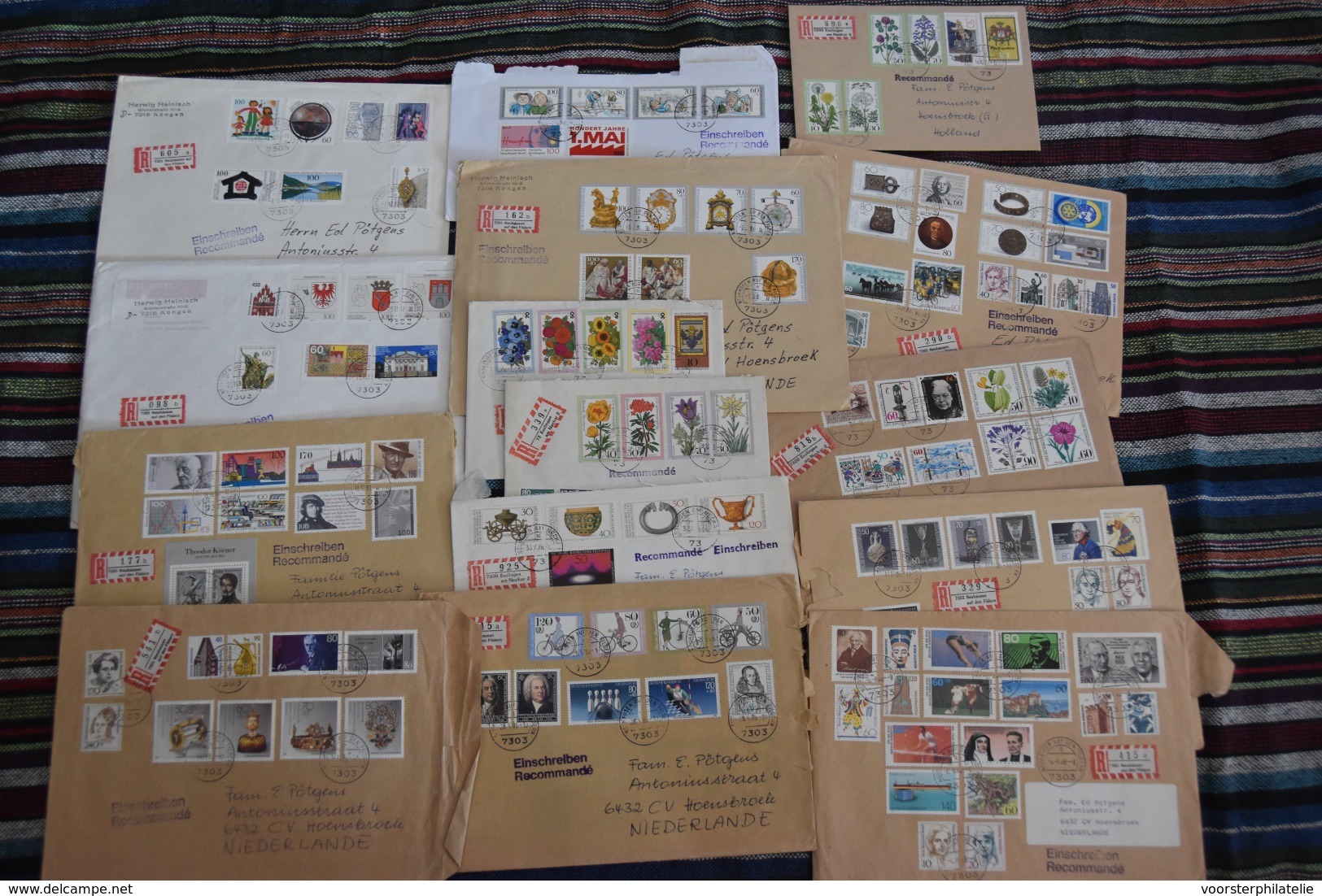 D (VEI)  LOT GERMANY DEUTSCHLAND LETTERS WITH STAMPS AND STAMPS ON PAPER. LOTS OF NICE SERIES