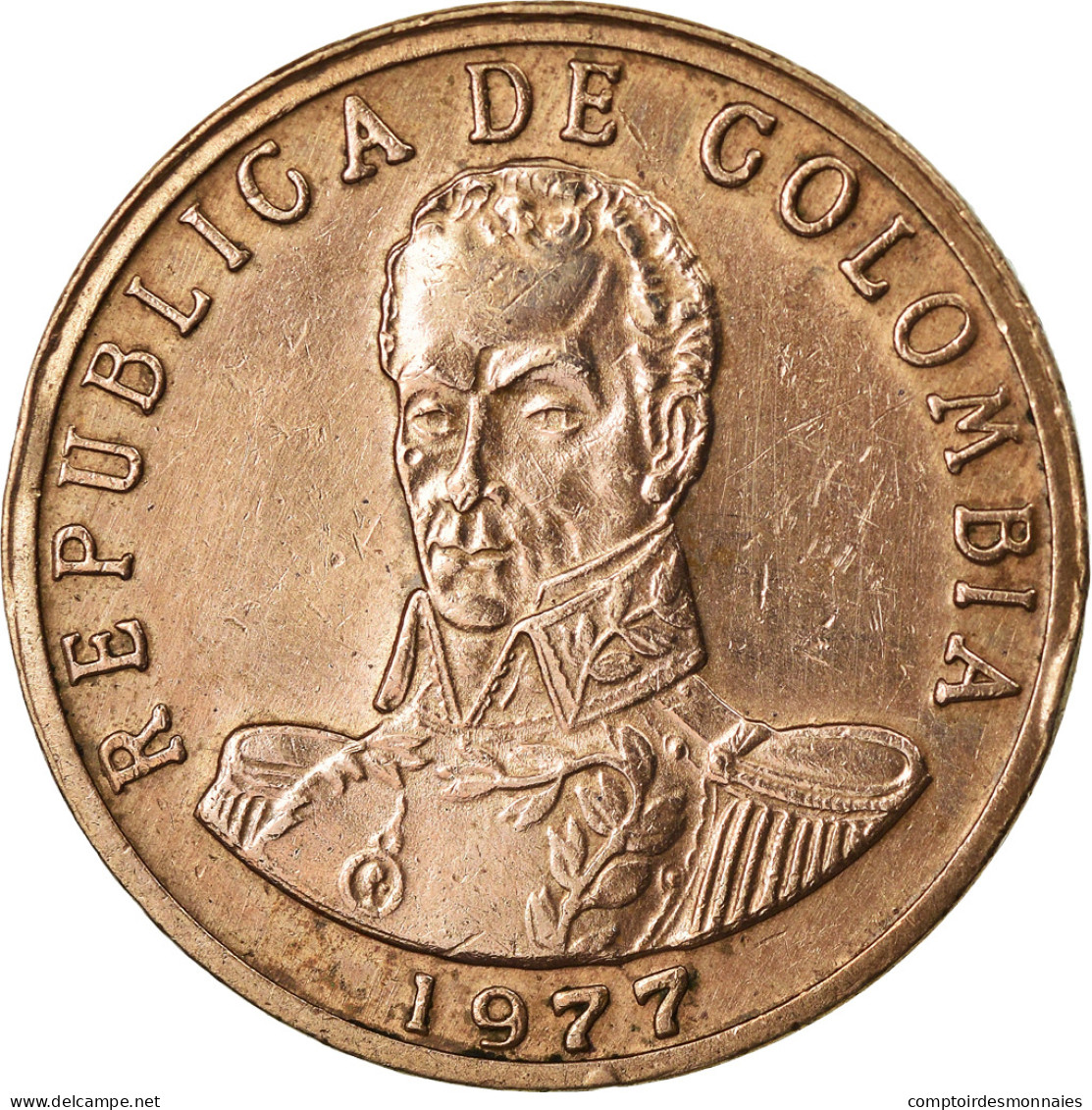 Monnaie, Colombie, 2 Pesos, 1977, TTB, Bronze, KM:263 - Colombie