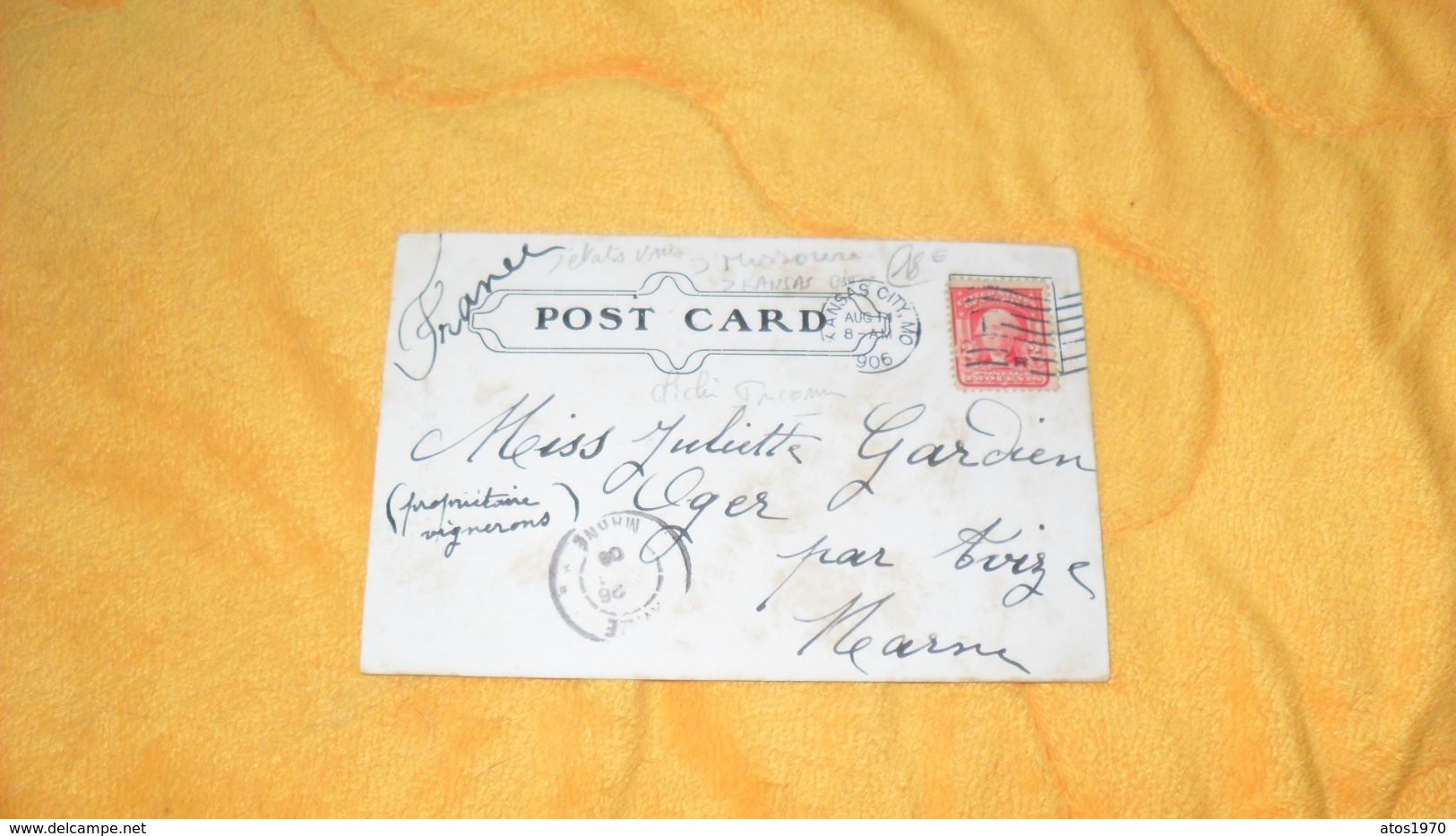 CARTE POSTALE ANCIENNE CIRCULEE DE 1906.../ KANSAS CITY.- HOLMES SQUARE...CACHET + TIMBRE - Kansas City – Missouri