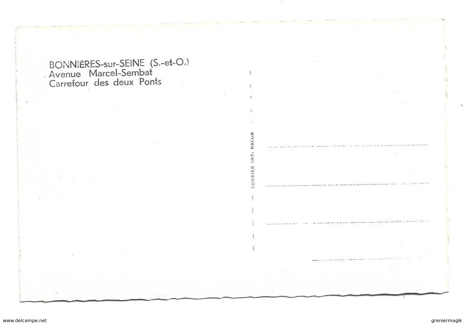 Cpsm 78 Bonnières-sur-Seine - Avenue Marcel-Sembat Carrefour Des Deux Ponts - (9x14 Cm) - Bonnieres Sur Seine