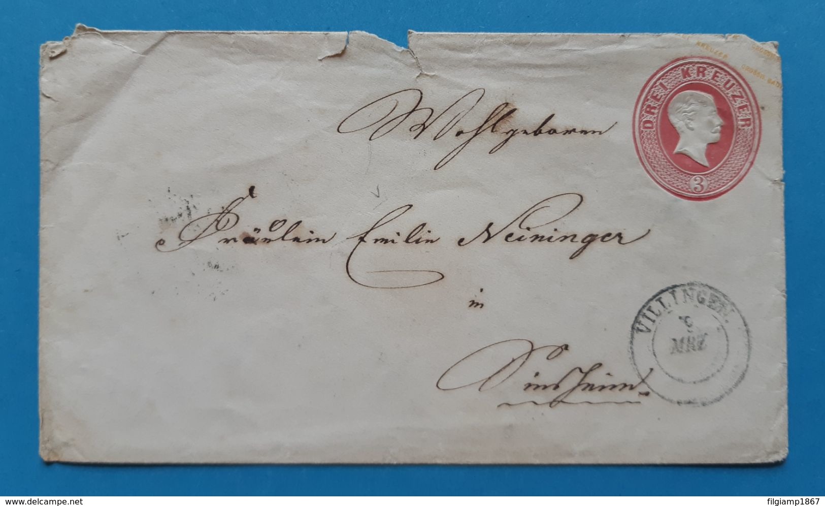 Baden, 1865, 3 Kreuzer - Postal  Stationery