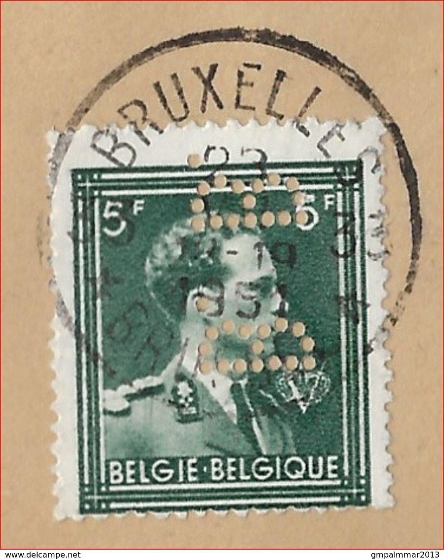 PERFIN LEOPOLD III Verzegelde Brief Verzonden Van BRUSSEL Naar Amsterdam (Nederland) Sterstempel BRUSSEL 33   ! LOT 324 - 1934-51