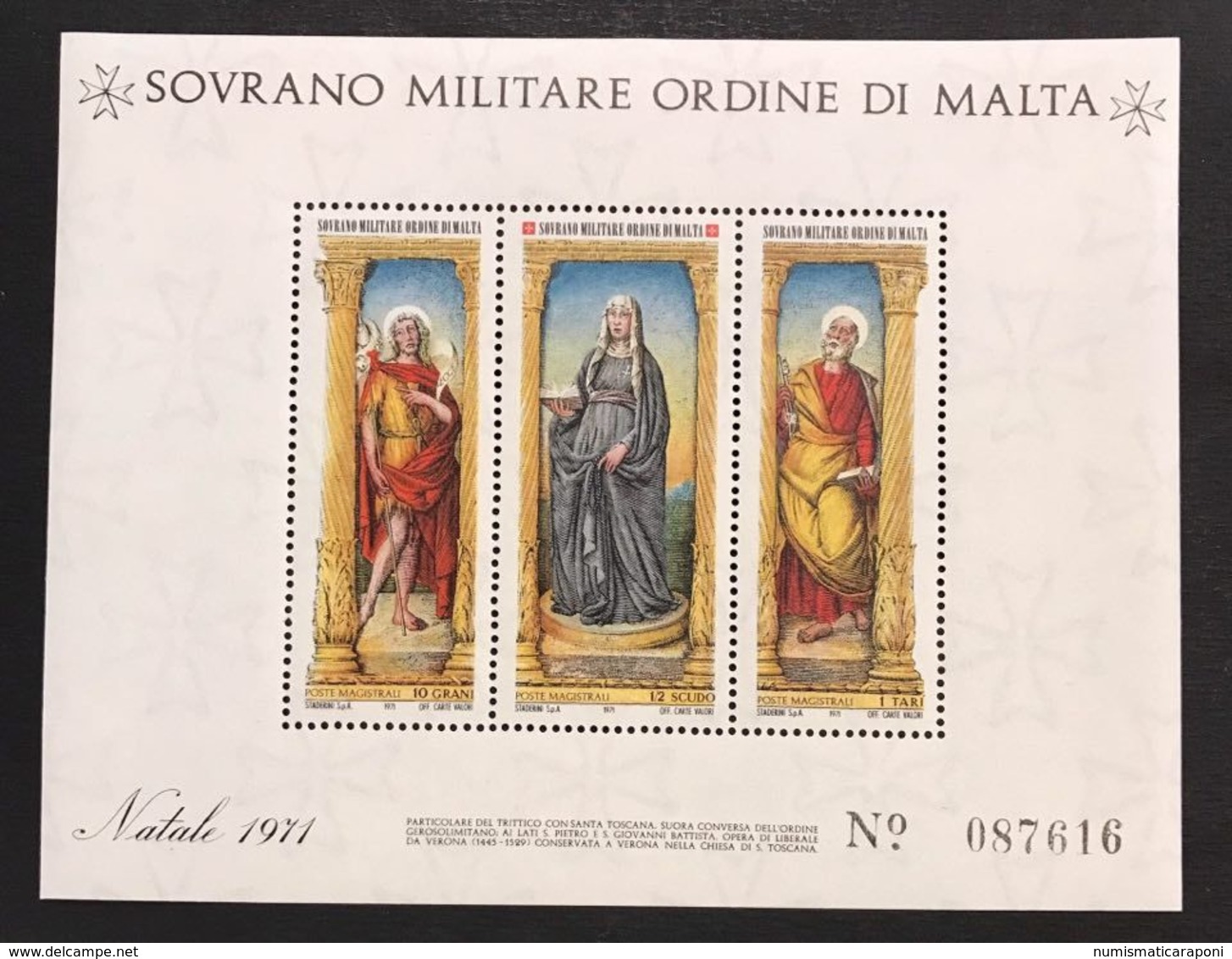 Sovrano Militare Ordine Di Malta SMOM  Foglietto Natale 1971 Nuovi Perfetti ** - Malte (Ordre De)