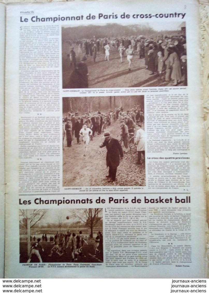 1933 BOXE DANS LES CORONS - SKI À INNBRUCK -  BILLARD - RUGBY - CROSS CONTRY - FOOTBALL AUTRICHE = FRANCE - CYCLISME - Autres & Non Classés