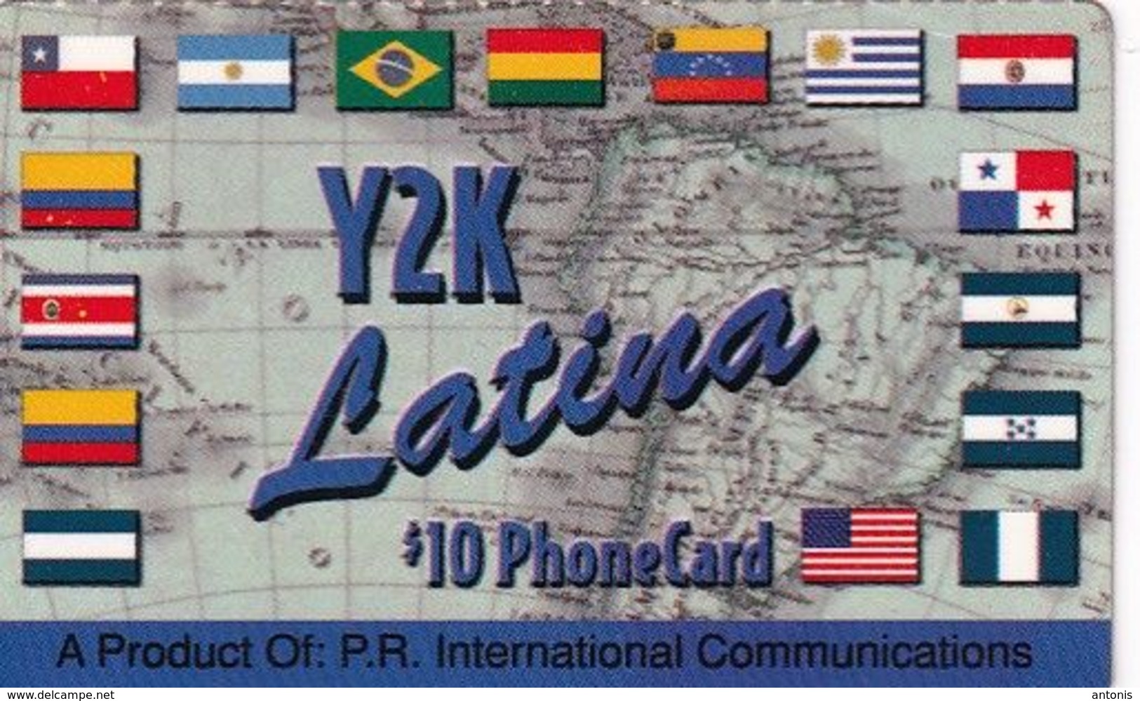 PUERTO RICO - Flags, Y2K By P.R.Internatonal Prepaid Card $10, Used - Puerto Rico