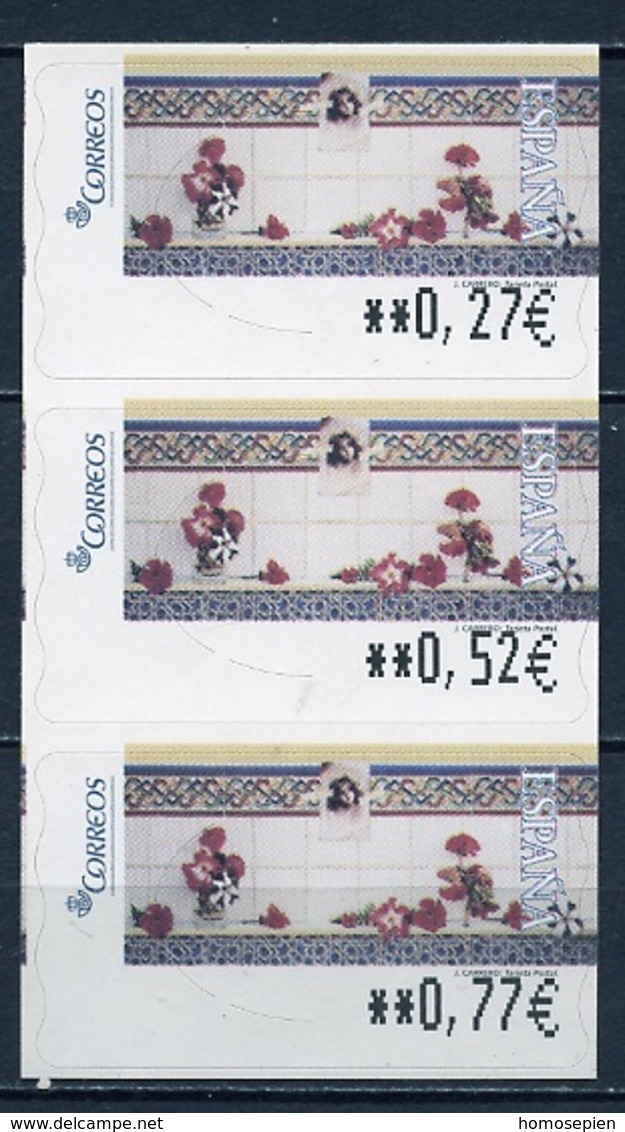 Espagne - Spain - Spanien Distributeur 2005 Y&T N°D107 - Michel N°ATM107 *** - Oeuvre De J Carrero Carte - 3 Timbres - Máquinas Franqueo (EMA)