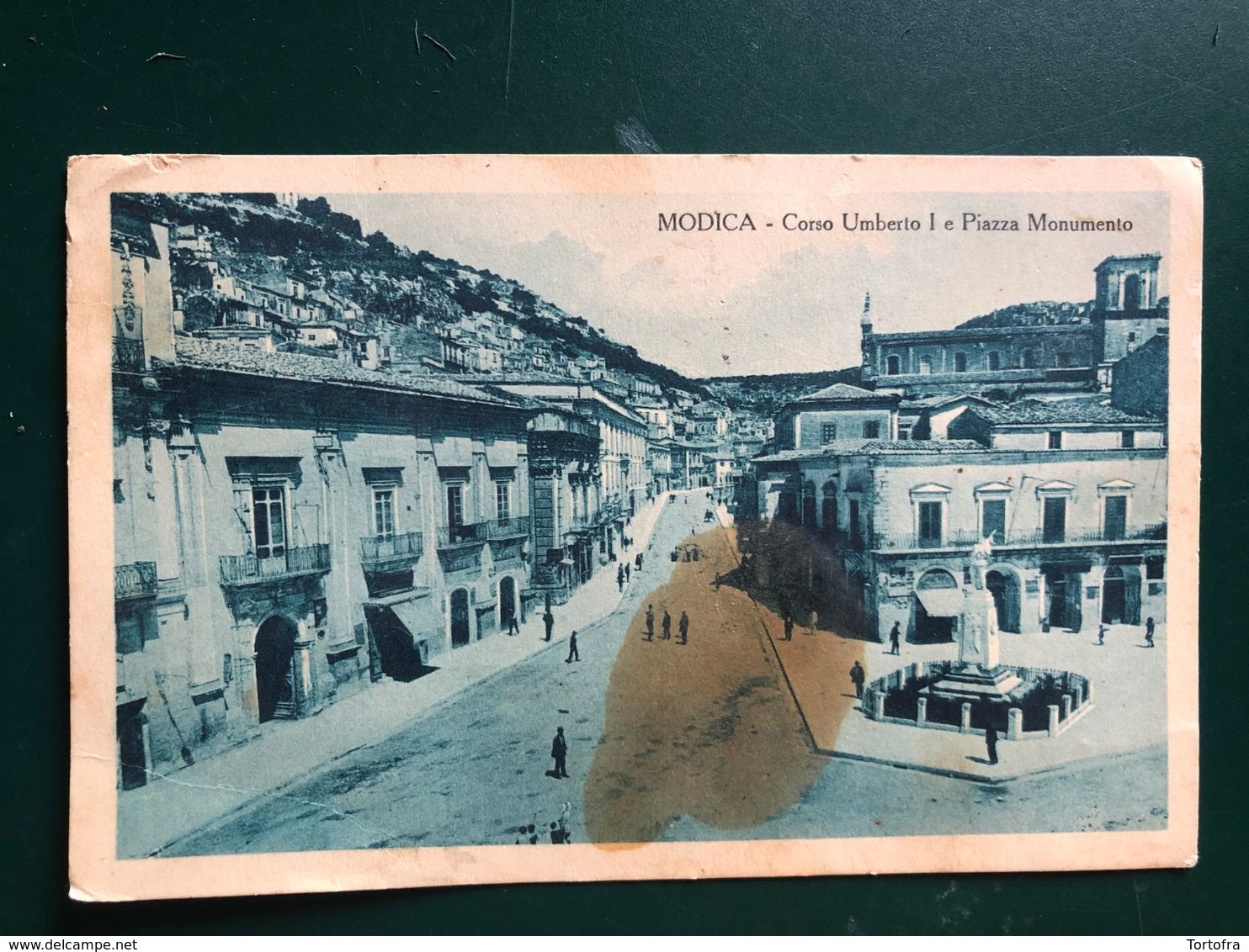 MODICA (RAGUSA)  CORSO UMBERTO I E PIAZZA MONUMENTO  1927 - Modica