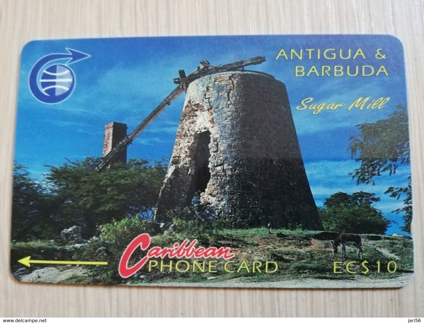 ANTIGUA & BARBUDA $ 10  SUGAR MILL    ANT-4A  CONTROL NR: 4CATA     OLD C&W LOGO **2509** - Antigua U. Barbuda