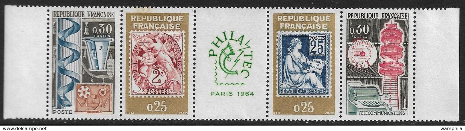 France 1964  Bande Philatec N°1414/1417 Variété Deux Chiffres Du Cadran Absents. Cote 150€. - Unused Stamps