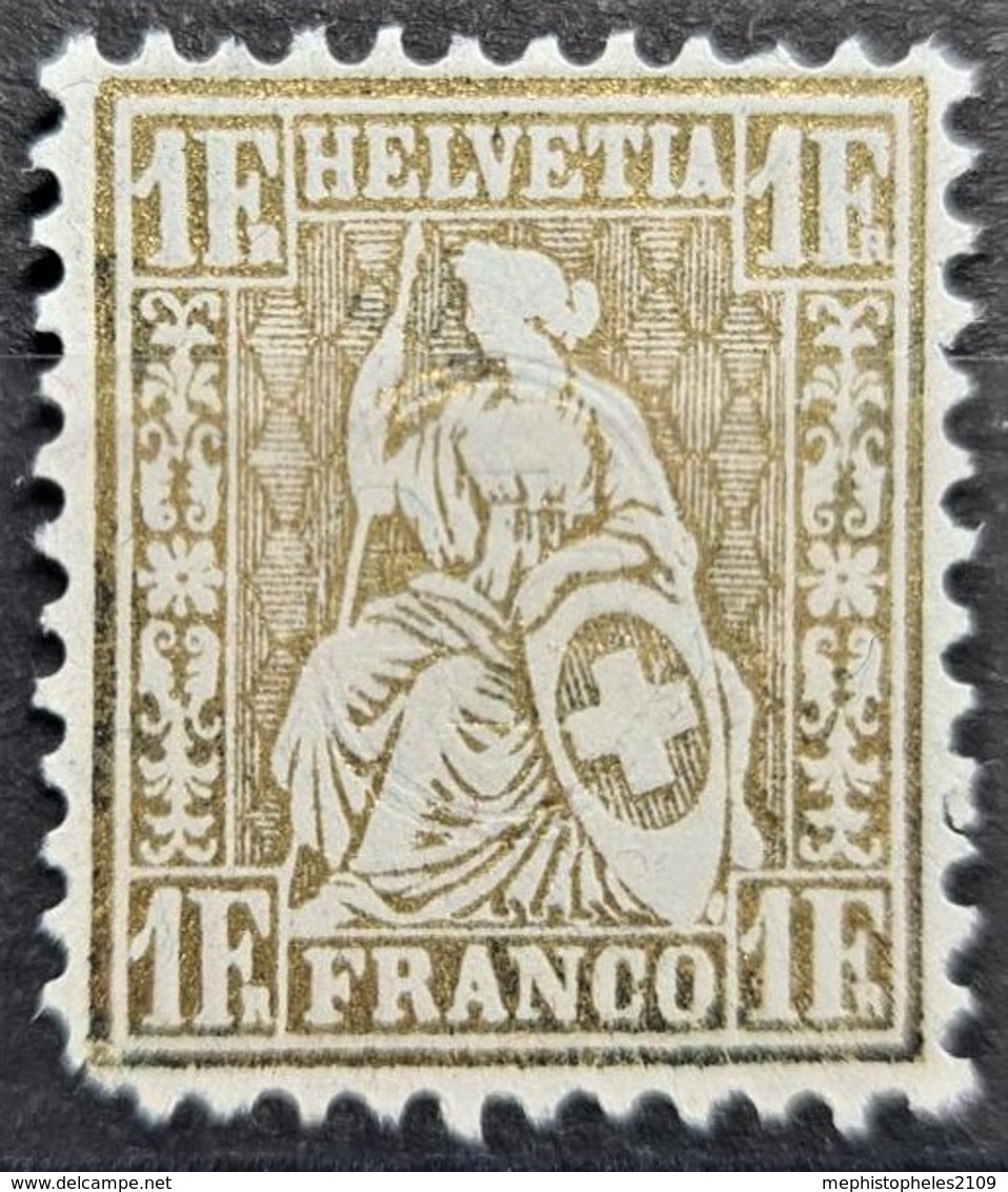 SWITZERLAND 1881 - MNG - Sc# 68 - 1F - Damage On Lower Left Corner! - Ongebruikt