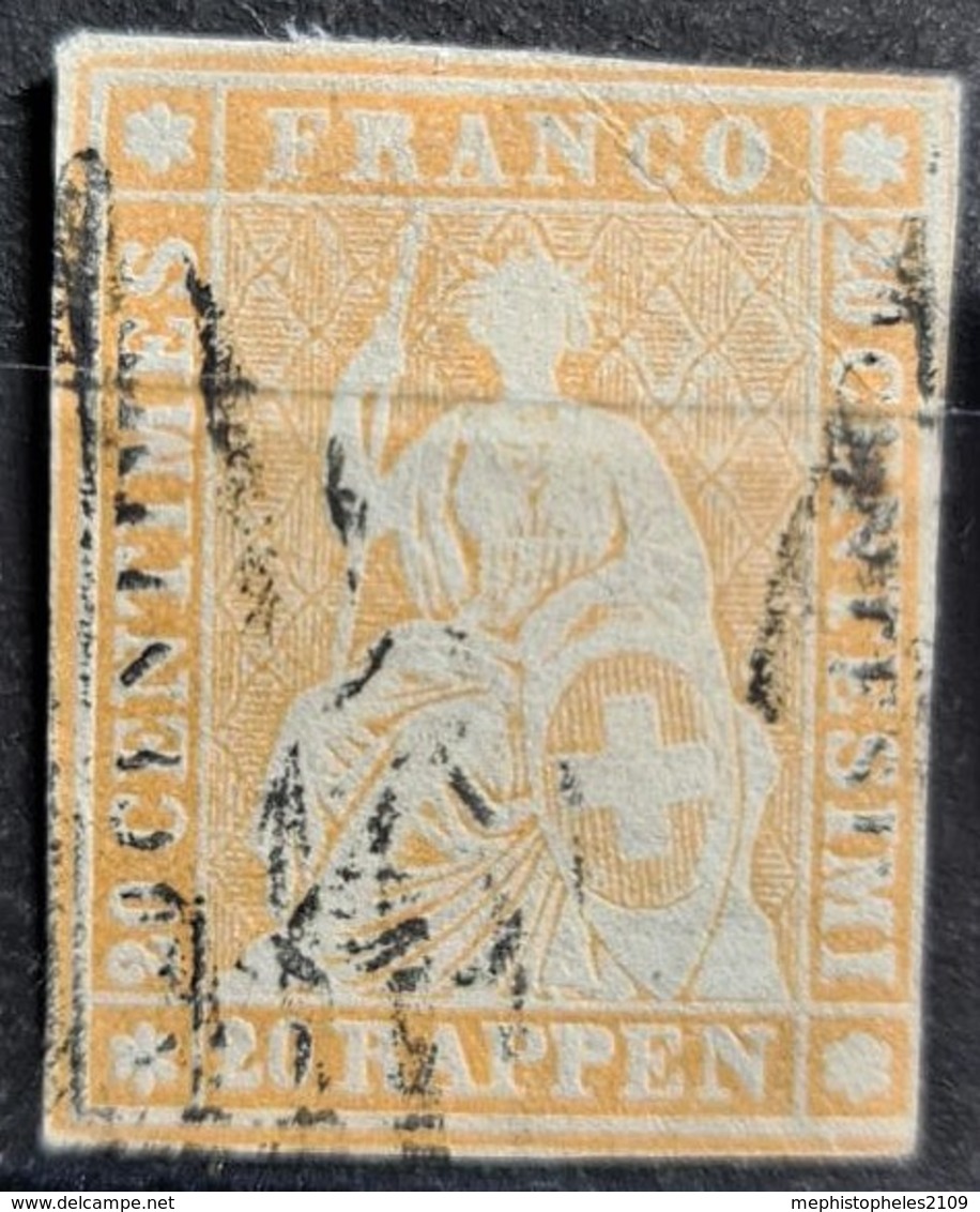 SWITZERLAND 1857 - Canceled - Sc# 34 - 20r - Gebruikt