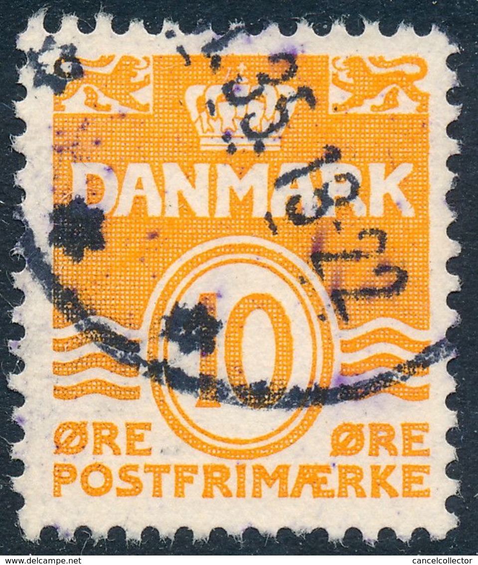 Denmark Danemark Danmark 1933: 10ø Orange Wavy Lines, Difficult Type I, AFA 202a (DCDK00257) - Usati