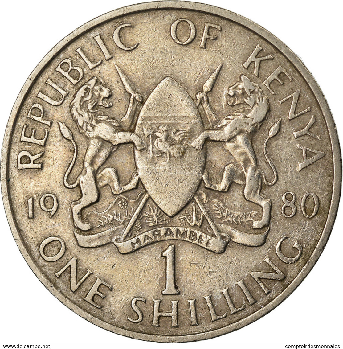 Monnaie, Kenya, Shilling, 1980, British Royal Mint, TB+, Copper-nickel, KM:20 - Kenia