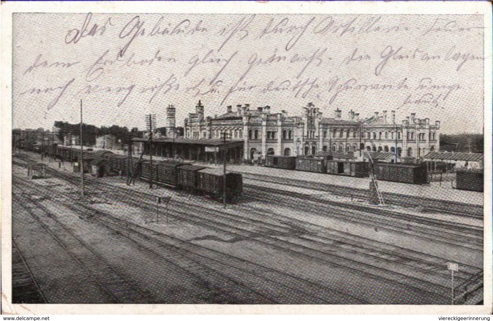 ! Alte Ansichtskarte, Brest-Litowsk, Bahnhof, Gare, Eisenbahn, 1918 - Gares - Avec Trains