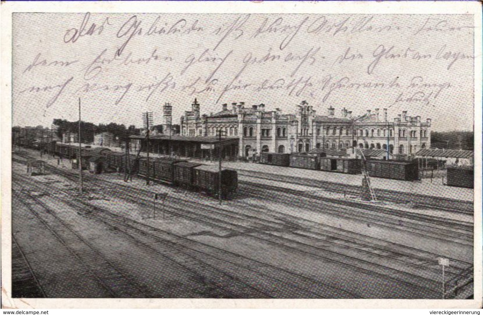 ! Alte Ansichtskarte, Brest-Litowsk, Bahnhof, Gare, Eisenbahn, 1918 - Stations - Met Treinen