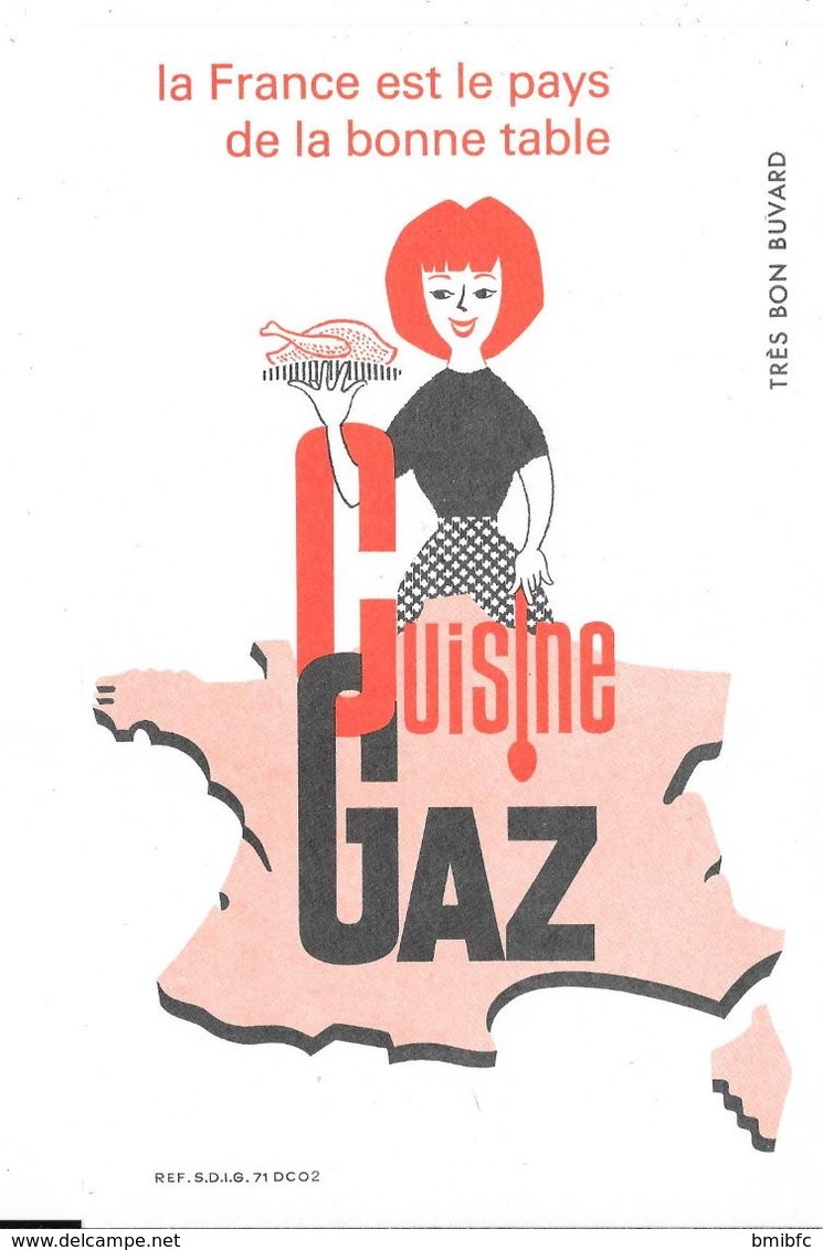 Buvard - La France Est Le Pays De La Bonne Table - Cuisine Gaz - Electricité & Gaz