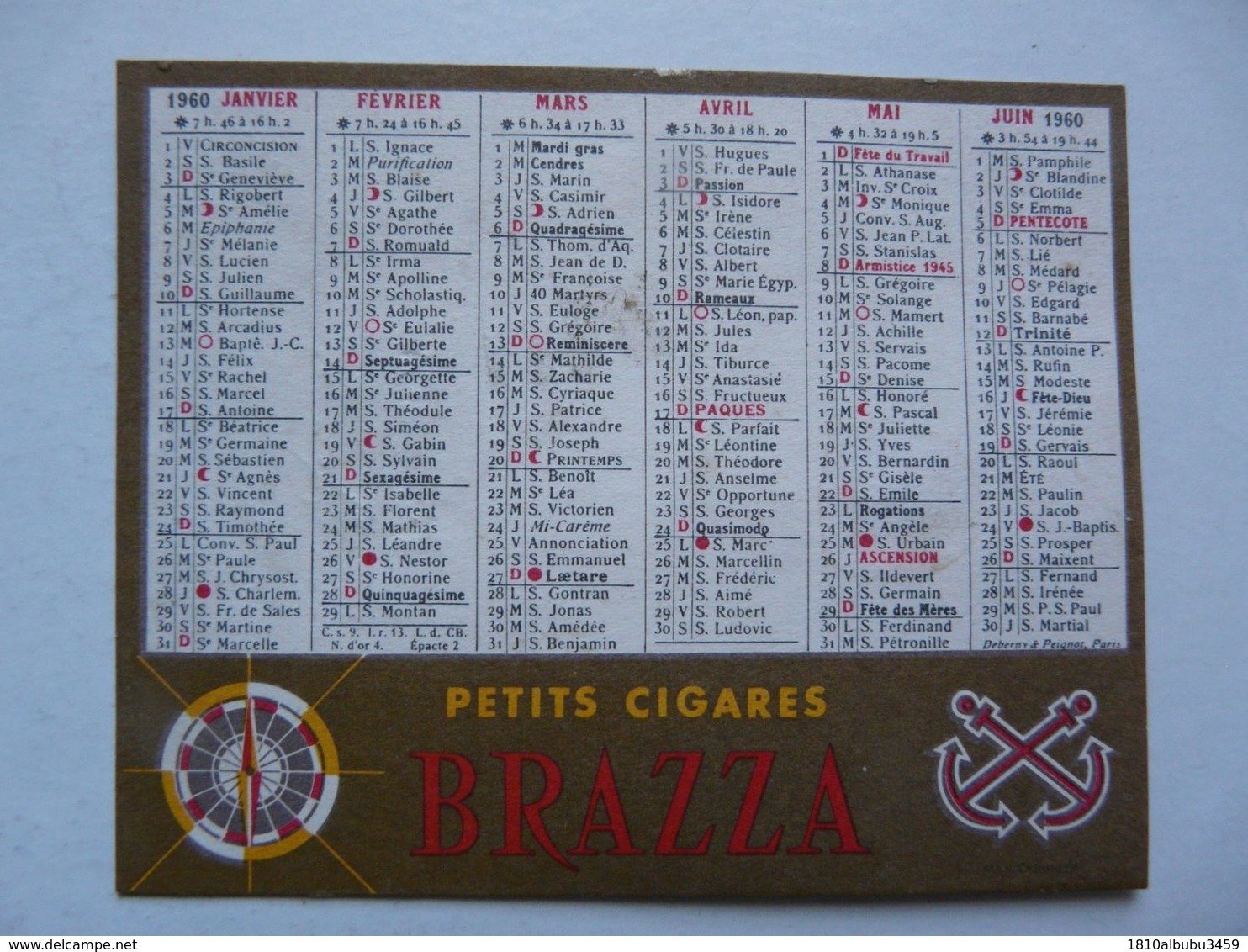 VIEUX PAPIERS - CALENDRIER PETIT FORMAT 1960 - Kleinformat : 1941-60