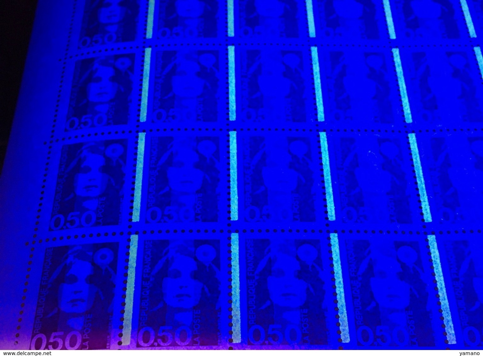 Briat 0,50 F Violet - Feuille Du 3/9/91 - Variété : SANS PHO 1ère Colonne Et Pho à Gauche Sur Les 9 Autres Colonnes . - Unused Stamps