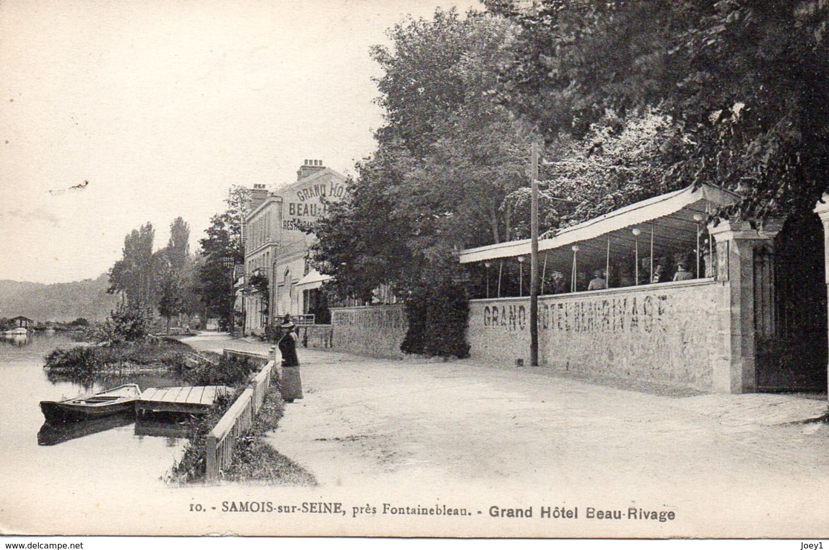 Cpa Samois Sur Seine, Grand Hotel Beau Rivage. - Samois