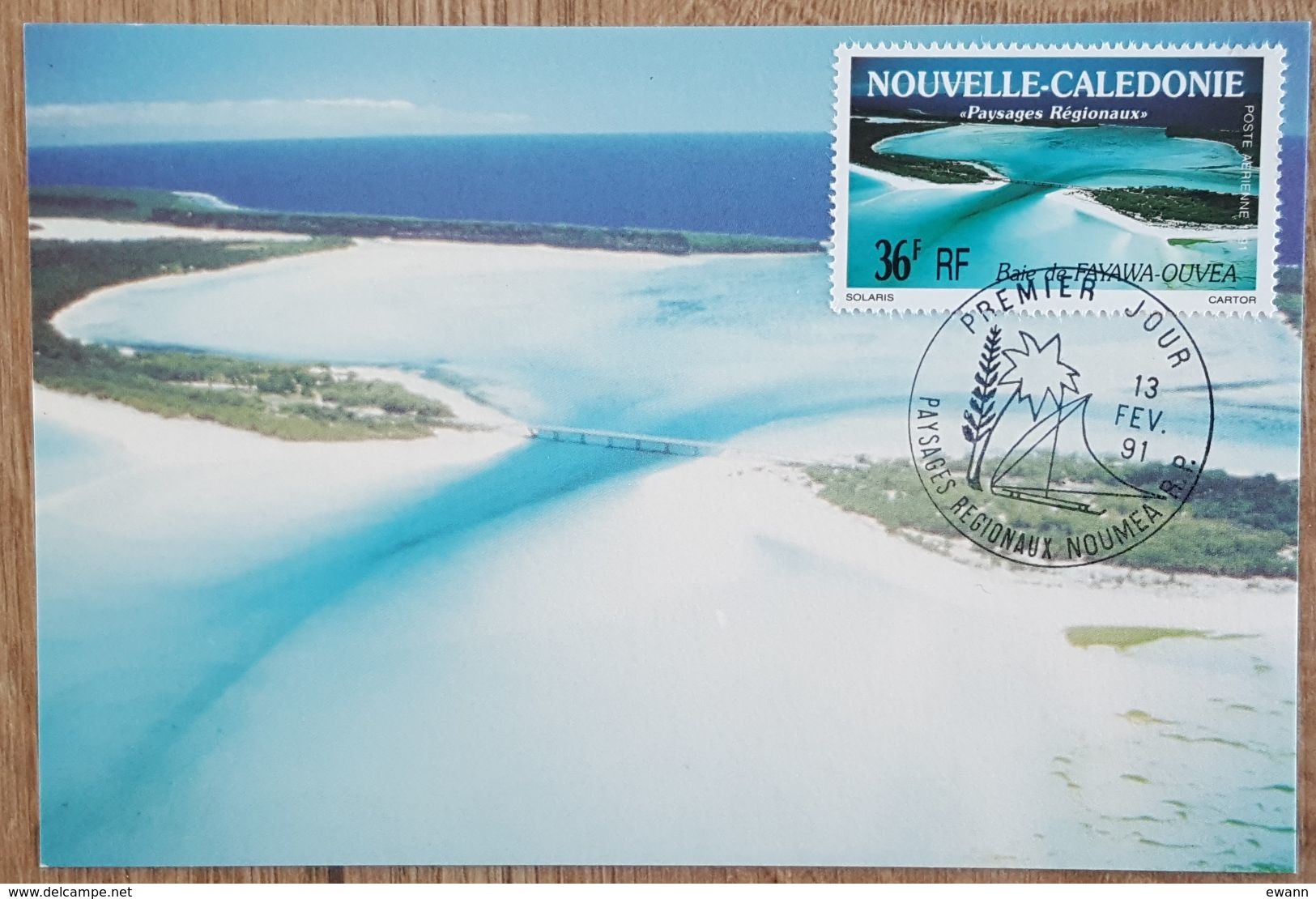 NOUVELLE-CALEDONIE - CM 1991 - YT Aérien N°276 - BAIE DE FAYAWA-OUVEA - NOUMEA - Maximum Cards