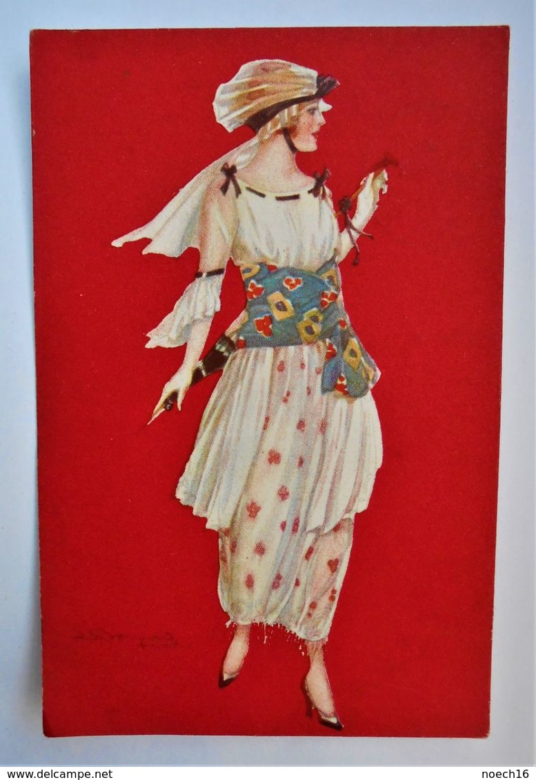 CPA Fantaisie /Illustrateur Bompard/ Femme - Mode Rétro - Costume - Chapeau - Bompard, S.