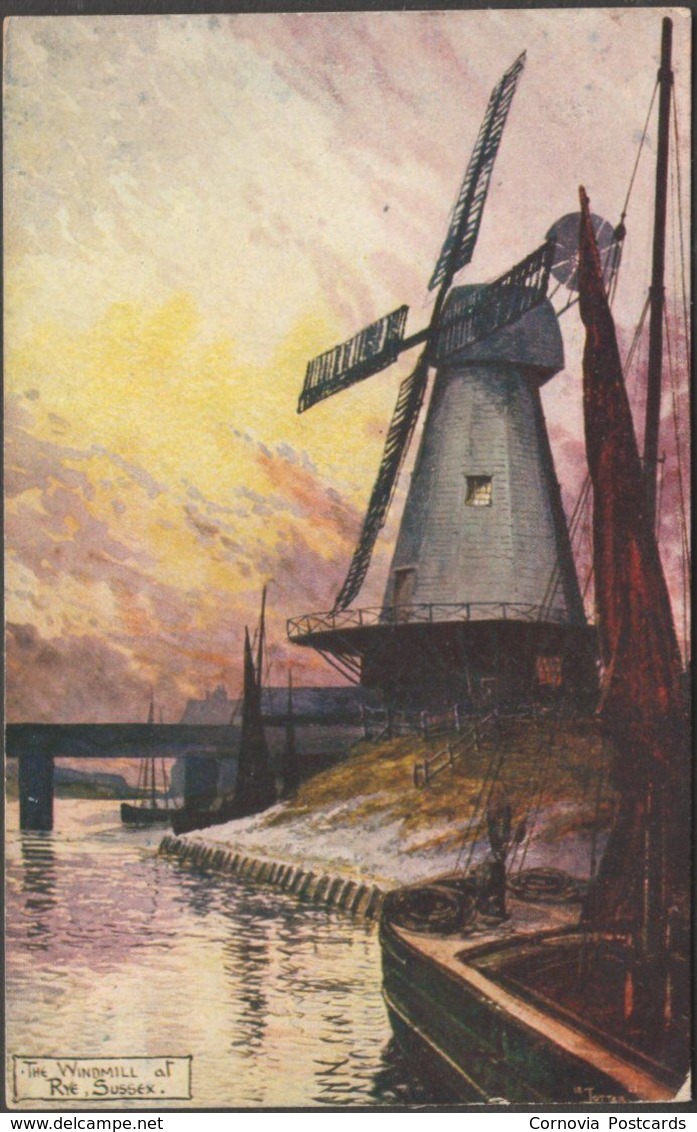 Jotter - The Windmill At Rye, Sussex, 1910 - E Gordon Smith Postcard - Rye