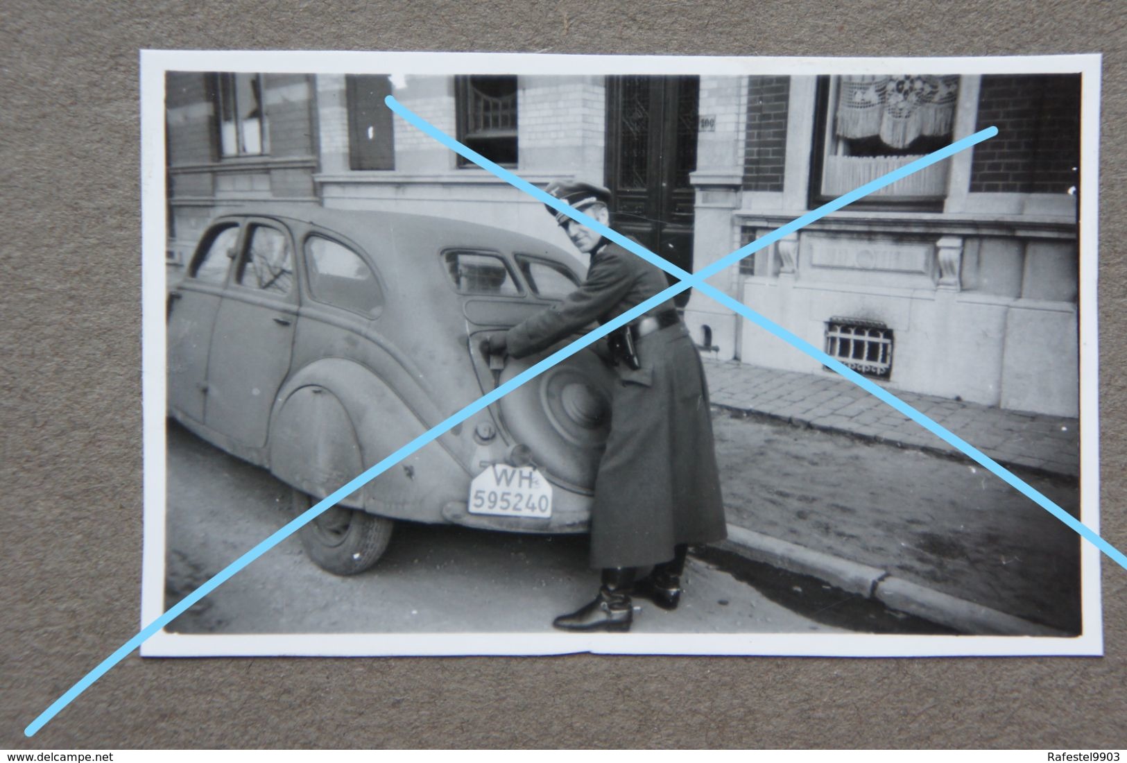 Photox6 MONS PEUGEOT Automobile Réquisition Officier Allemand Occupation Rue Dolhez ? Wehrmacht WW2 - Plaatsen