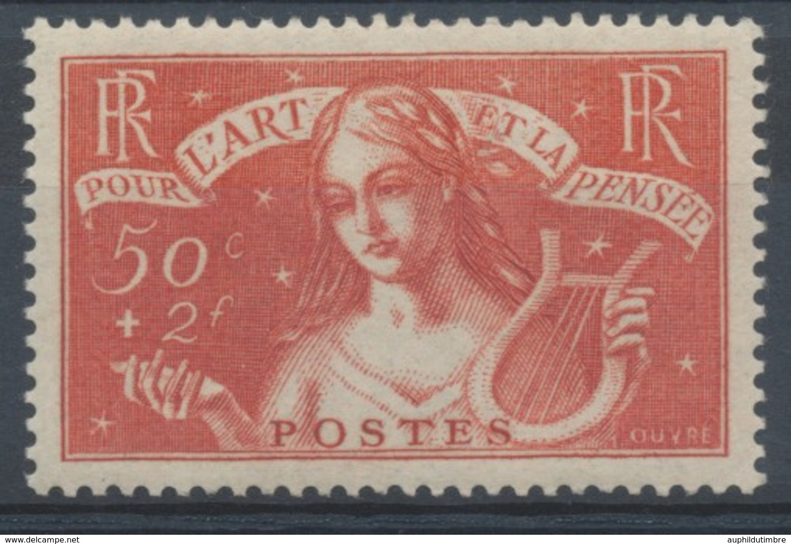 N°308 50c+2f. Rouge-brique NEUF** CALVES C.135€ RR A126 - Unused Stamps