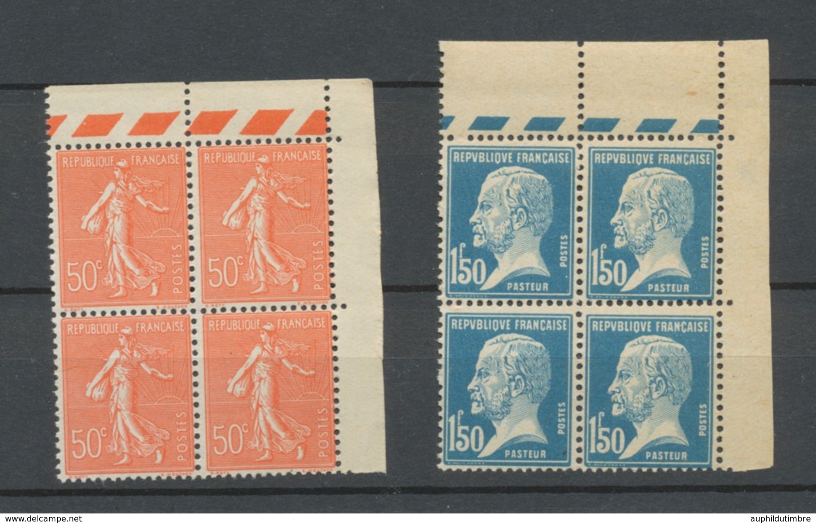 Pasteur Semeuse FX De MARSEILLE Bloc De 4 N°199 Et 181 CDF N** Cote 440 € A1280 - Unused Stamps