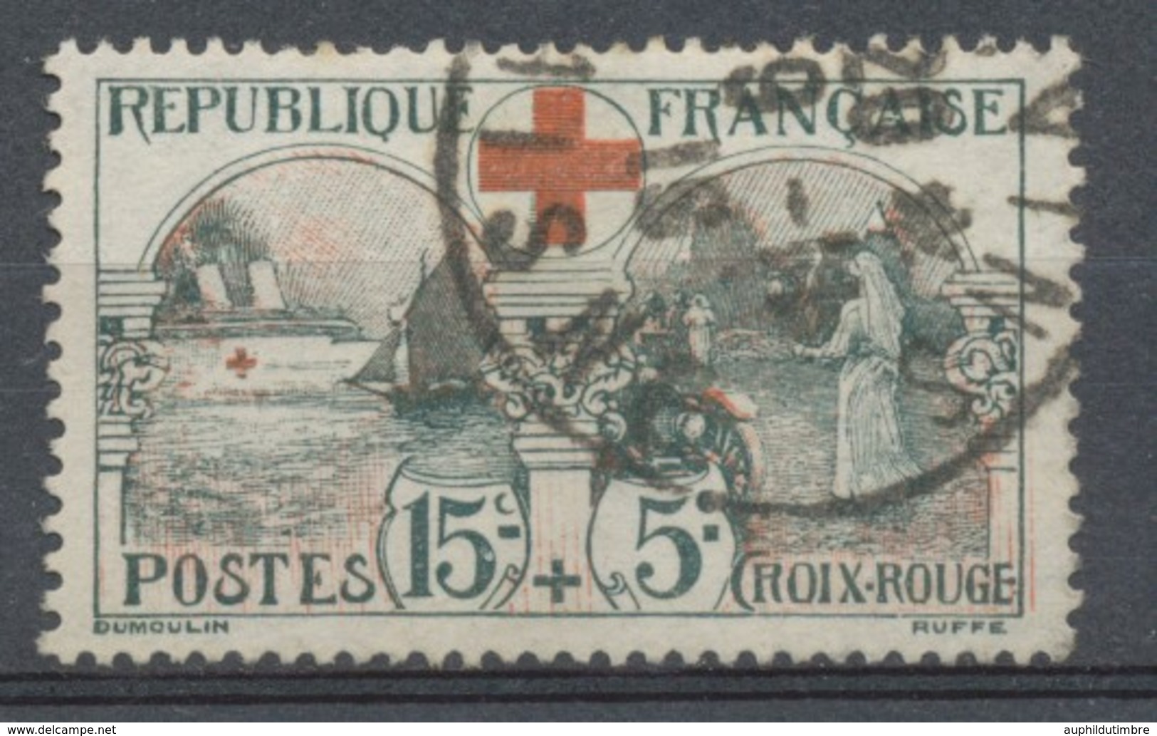 FRANCE N°156 15c+5c Noir Et Rouge Obl TB Cote 70€ A1296 - Used Stamps