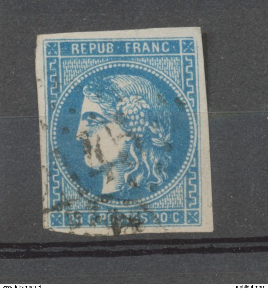 Timbre BORDEAUX N°46B 20c Bleu TB. Cote 25€. A2011 - 1870 Ausgabe Bordeaux