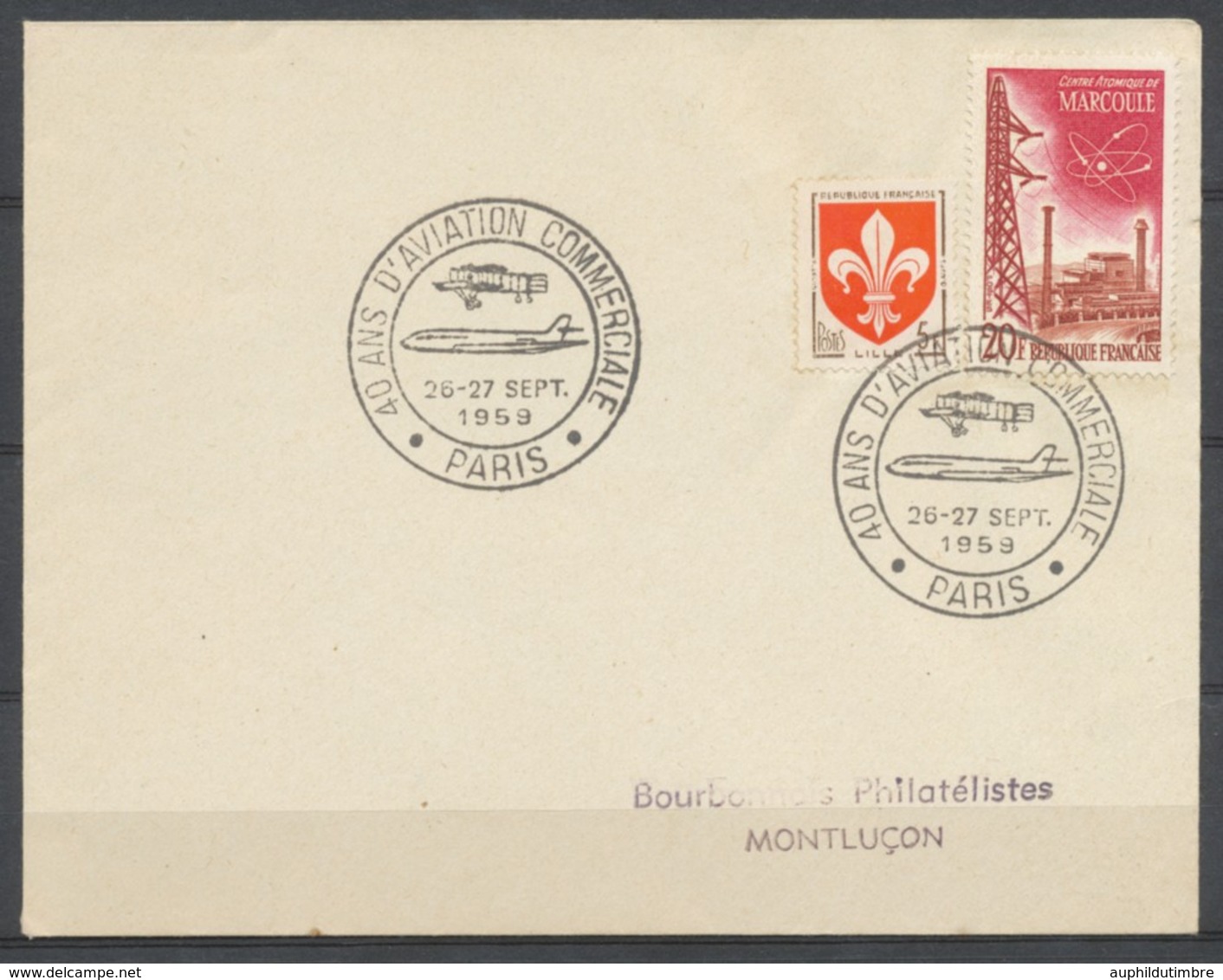 1959 Enveloppe Obl 40 Aviation Commerciale A377 - 1921-1960: Modern Period