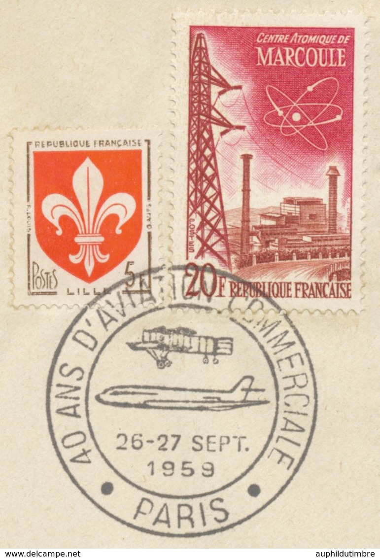 1959 Enveloppe Obl 40 Aviation Commerciale A377 - 1921-1960: Modern Period