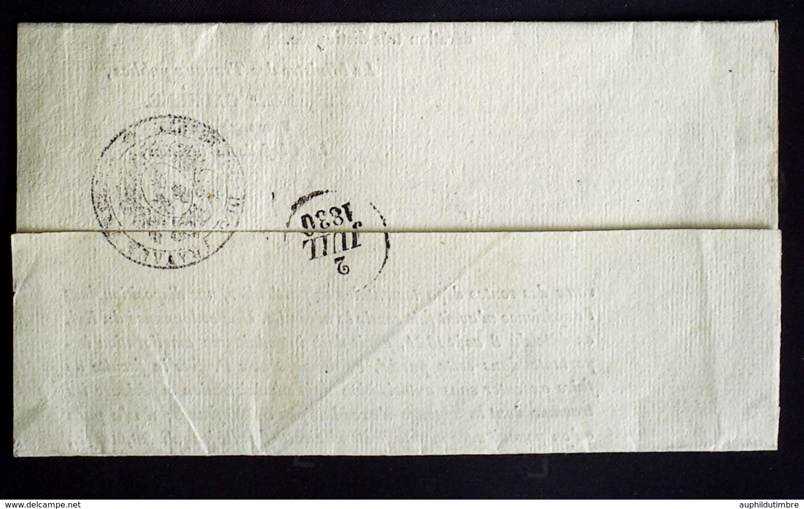 Juillet 1830 France Lettre Franchise Ministere Des Travaux Publics RARE AA19 - Civil Frank Covers