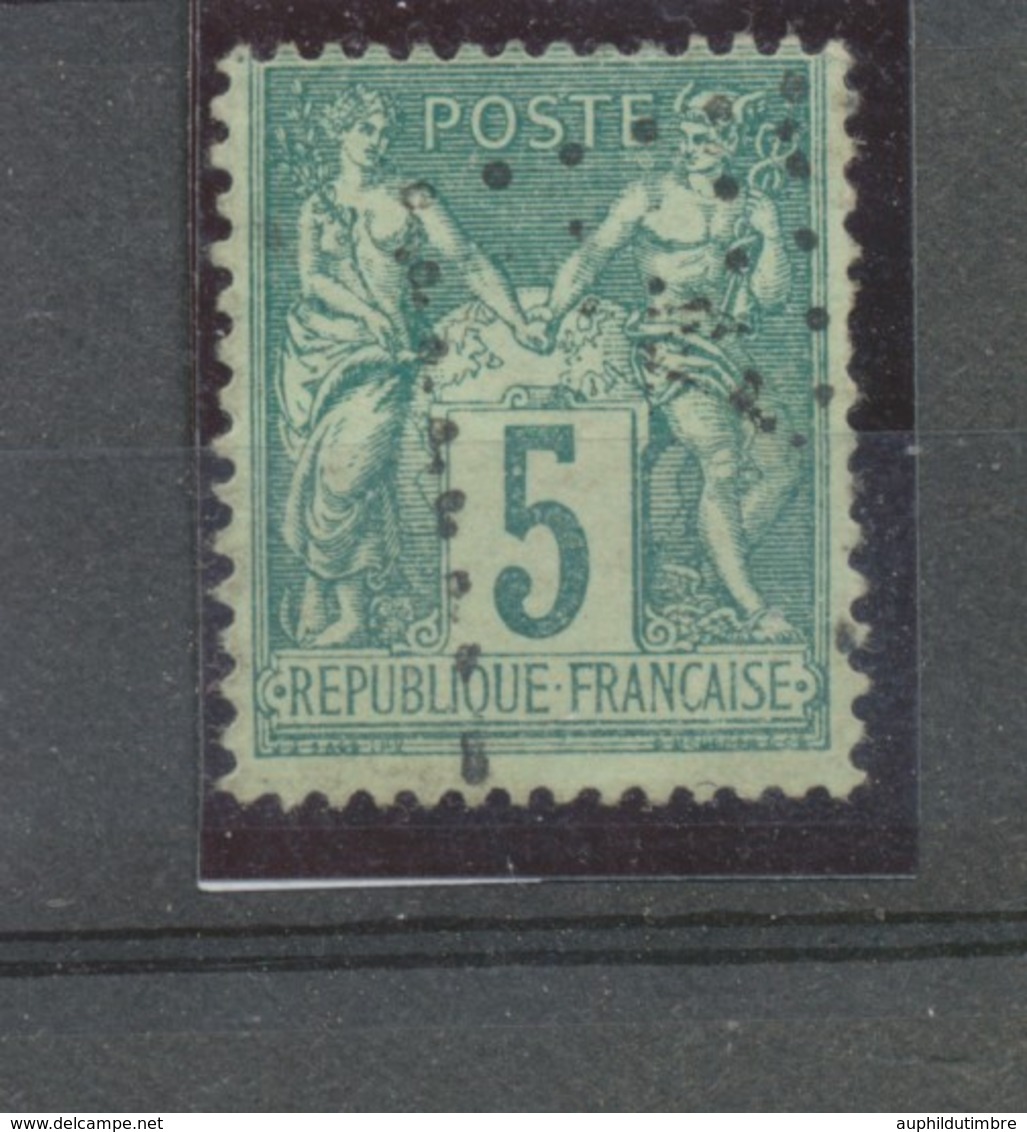 SAGE N°75 5c Vert Obl JOUR DE L'AN ANCRE B1796 - 1876-1878 Sage (Tipo I)