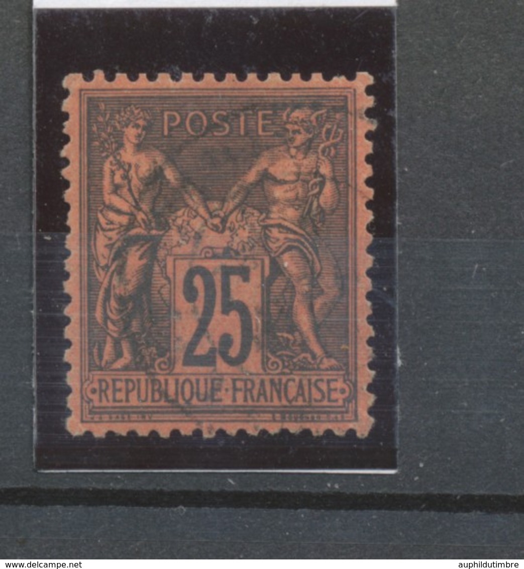 SAGE N°91 25c. Noir S. Rouge Obl CAD Cote 25€ TB B1958 - 1876-1878 Sage (Type I)