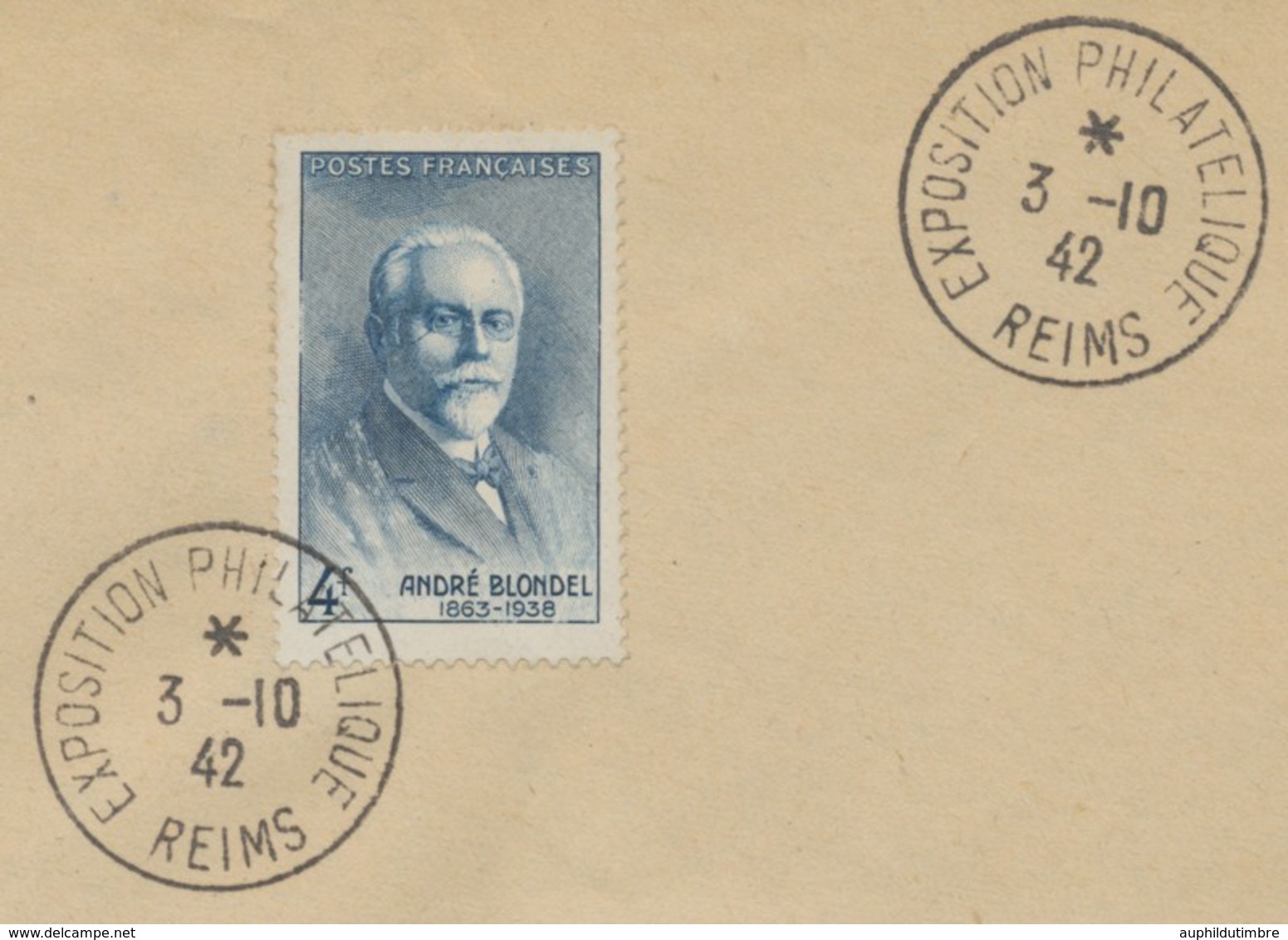 1942 Lettre Cachet Tempo. Expo REIMS. 3 Et 4 Oct C1039 - 1921-1960: Modern Period