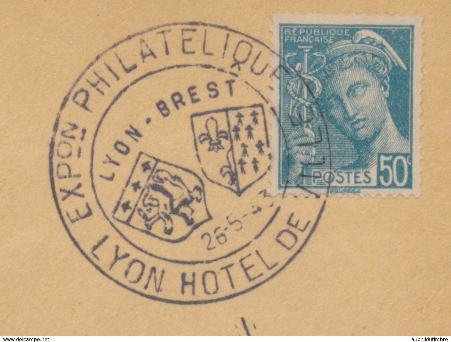 1943 Cachet Temp. Expo Phil. LYON-BREST à LYON. C1042 - 1921-1960: Modern Tijdperk